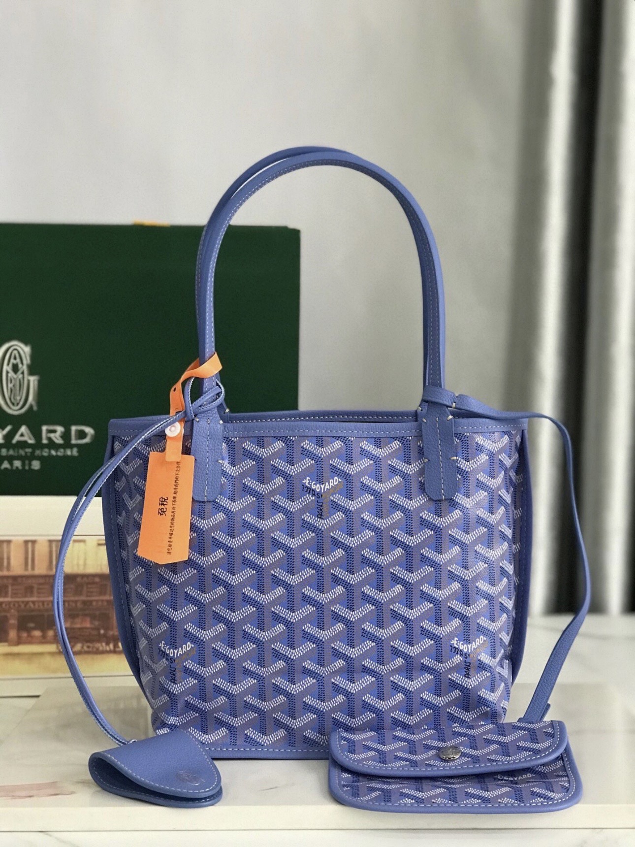 GOYARD Limited Edition Iris Goyardine Canvas and Chevroches Calfskin Saint Louis - image 2