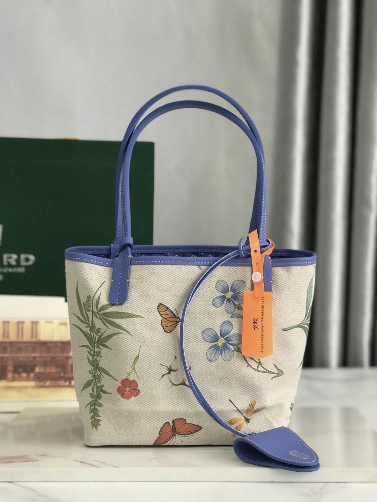 GOYARD Limited Edition Iris Goyardine Canvas and Chevroches Calfskin Saint Louis - image 3