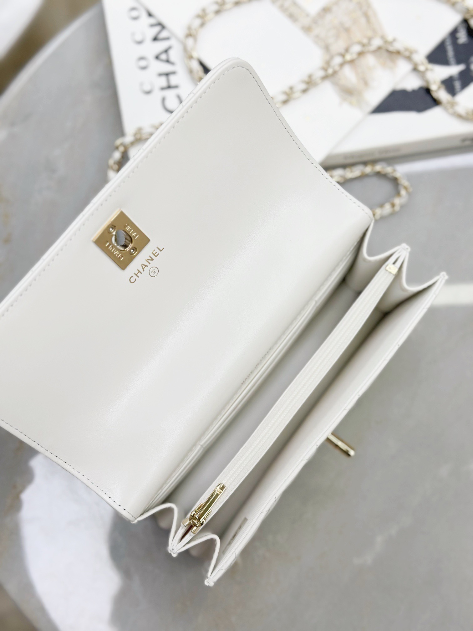 CHANEL Pearl-Embellished WOC Flap Bag - image 7