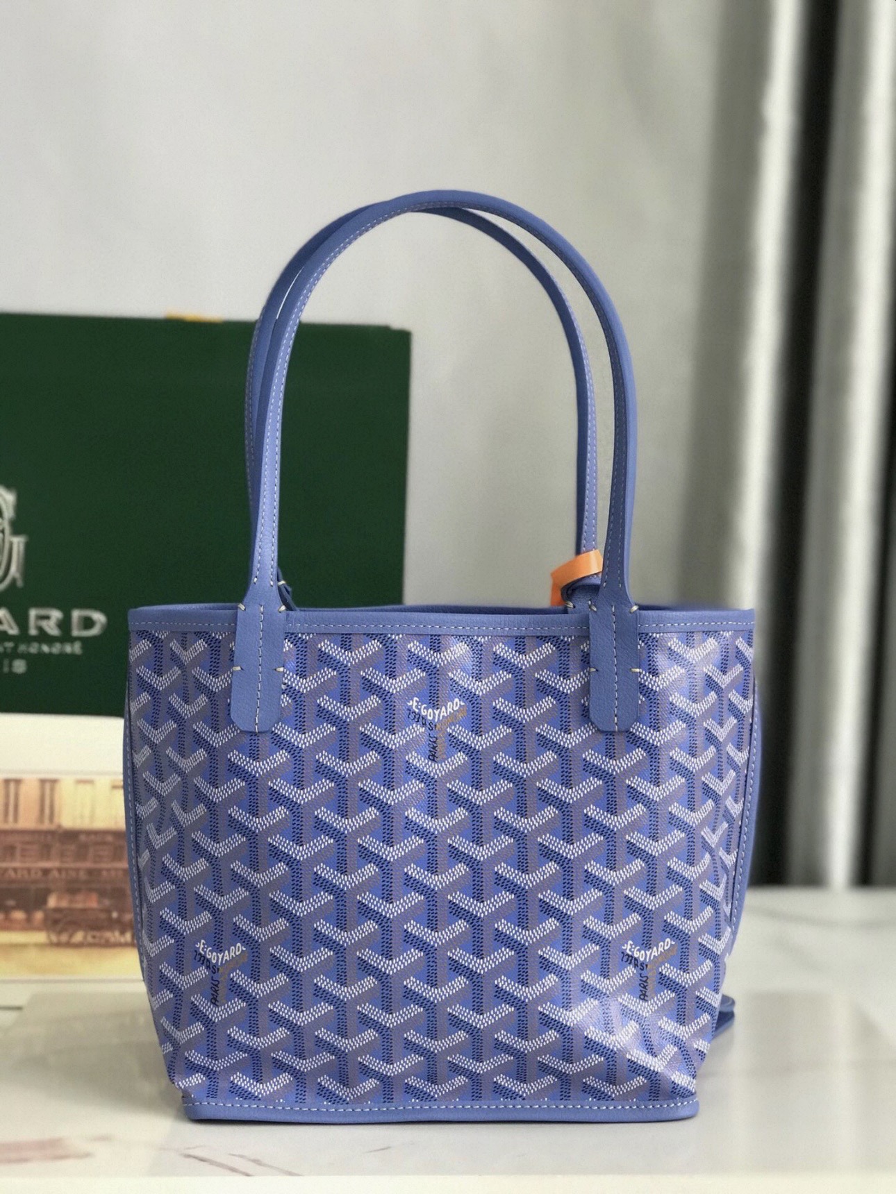 GOYARD Limited Edition Iris Goyardine Canvas and Chevroches Calfskin Saint Louis - image 6