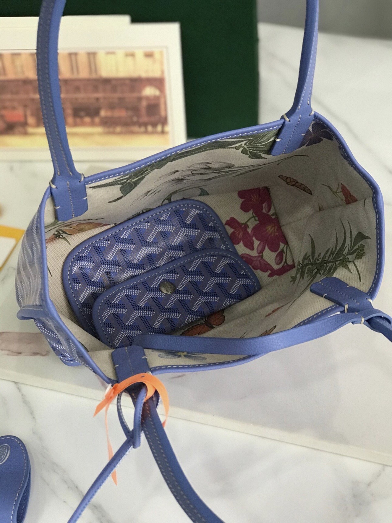 GOYARD Limited Edition Iris Goyardine Canvas and Chevroches Calfskin Saint Louis - image 7