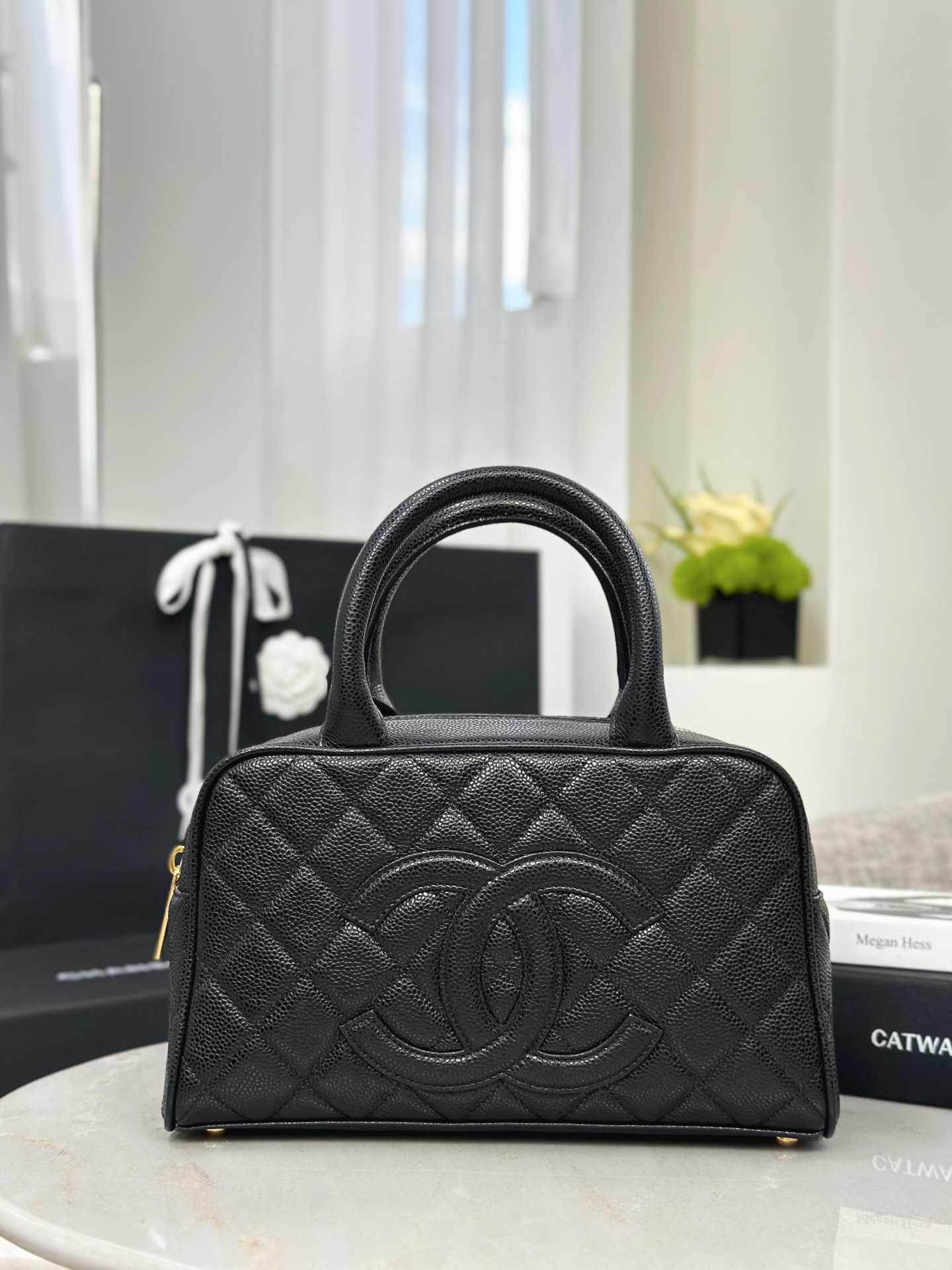 CHANEL Vintage Matelassé Mini Boston Handbag - image 2