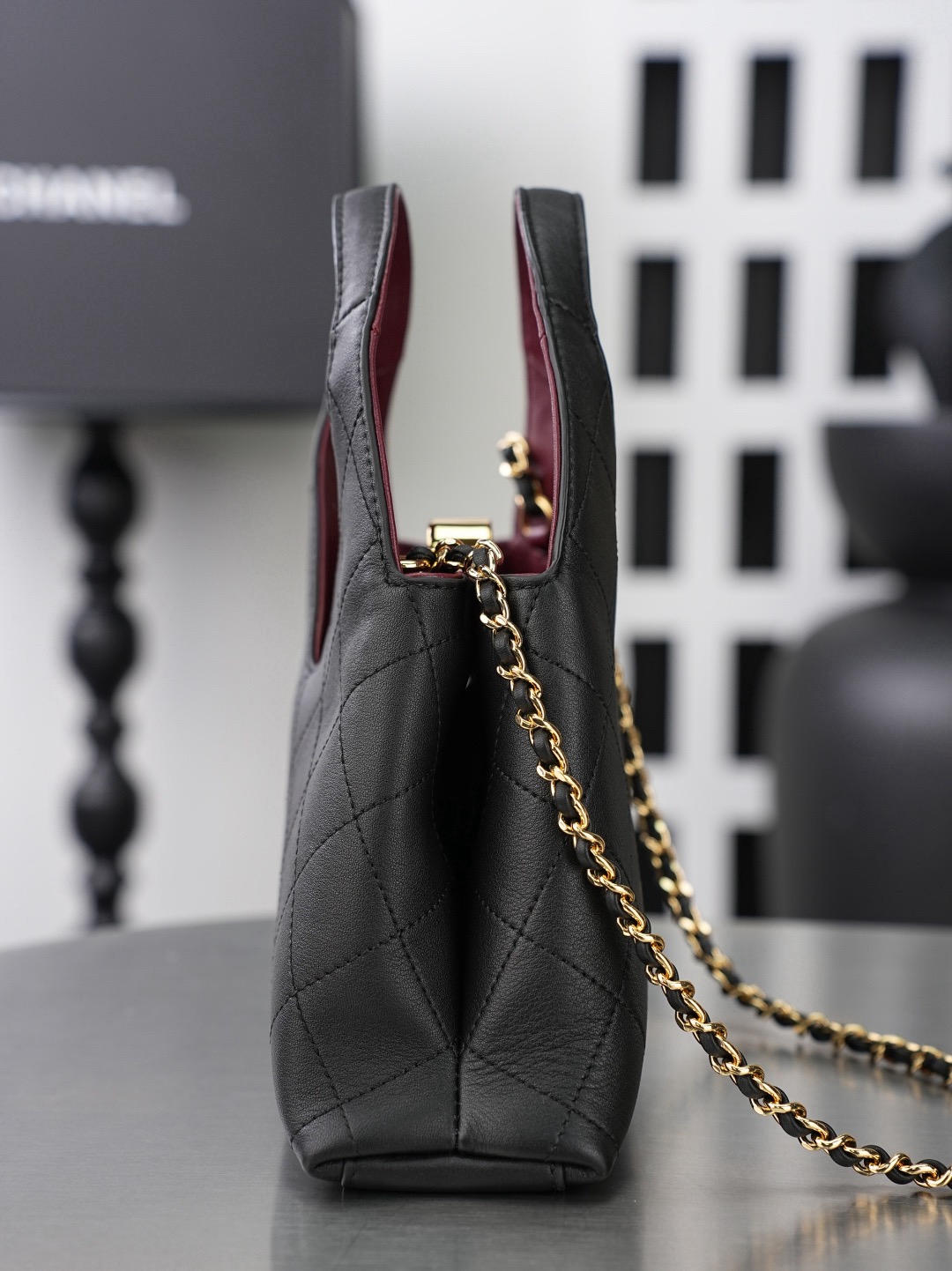 CHANEL Shopping Bag Black Calfskin - image 6