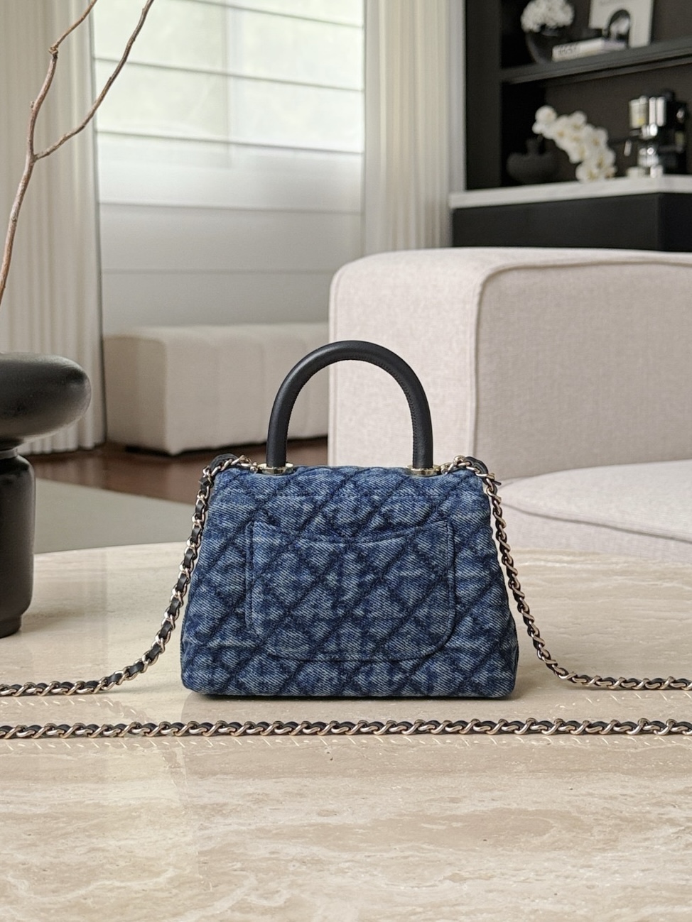 CNANEL Clutch with chain Washed Denim - image 3