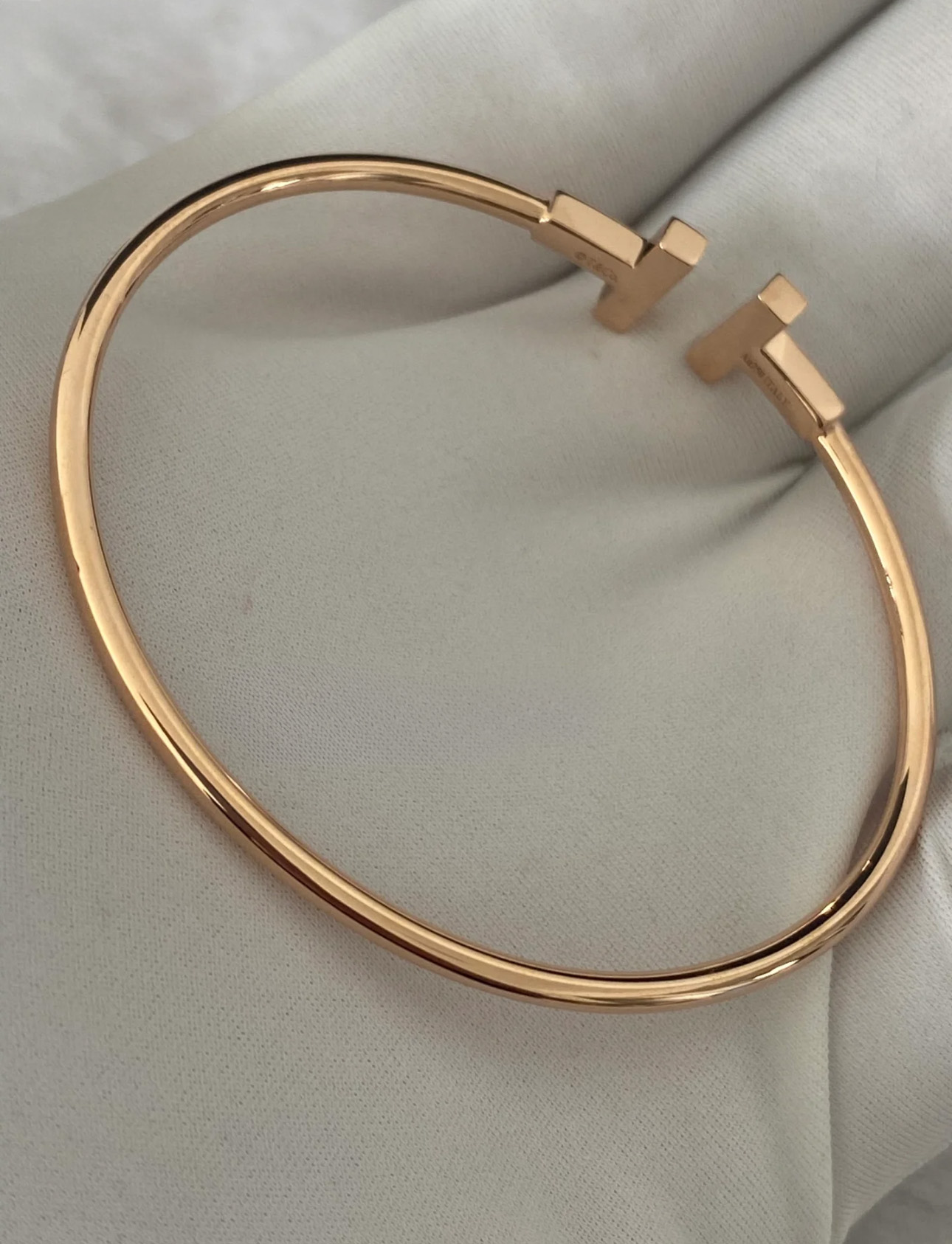 Tiffany Double T Narrow Wire Bracelet With Diamond and MOP - image 3