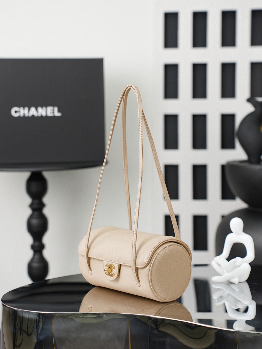 CHANEL Shiny Caviar Preppy Coco Small Bowling Bag - image 3