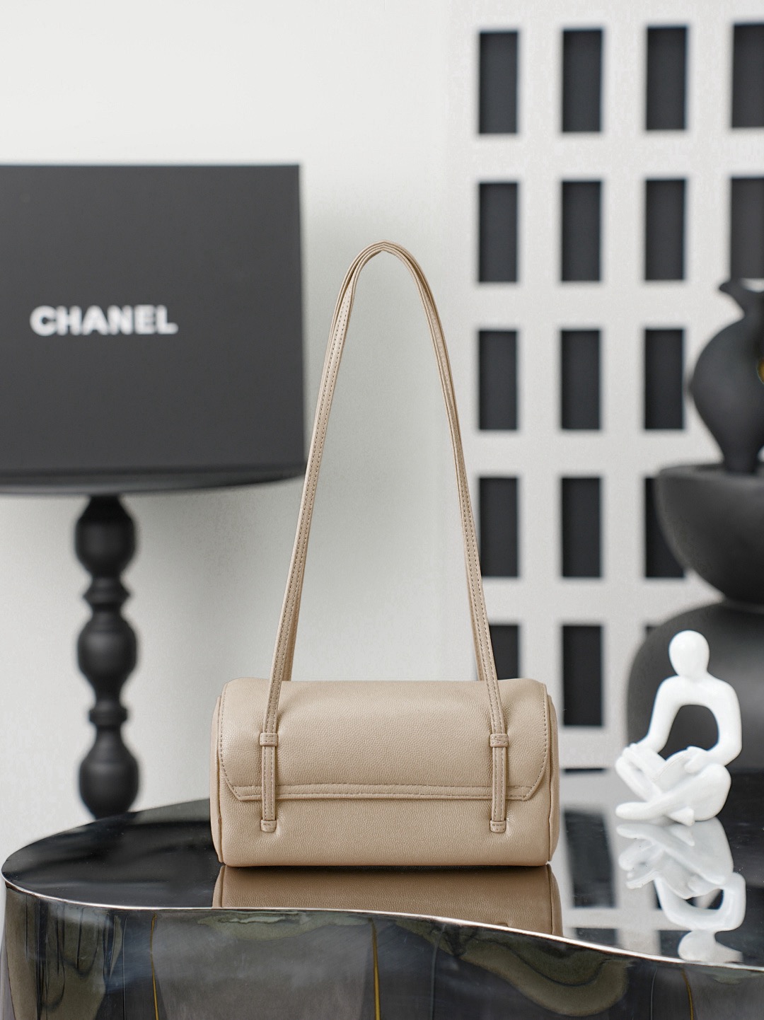 CHANEL Shiny Caviar Preppy Coco Small Bowling Bag - image 4