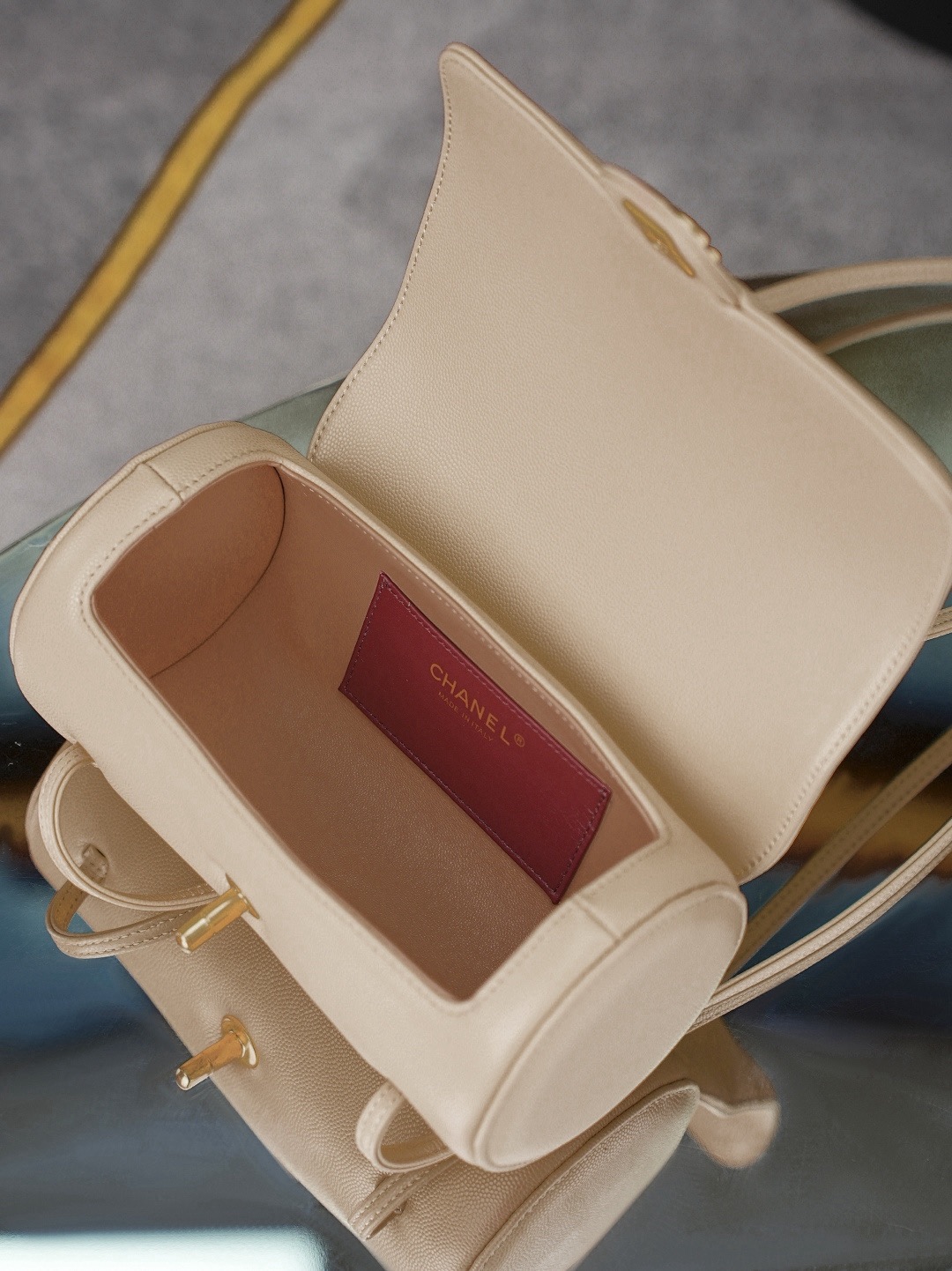 CHANEL Shiny Caviar Preppy Coco Small Bowling Bag - image 6
