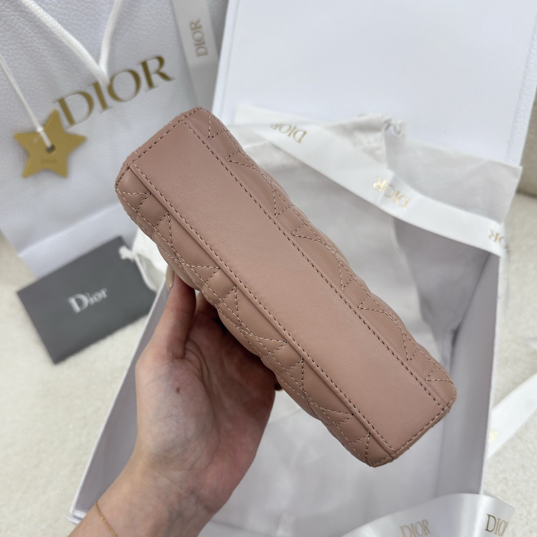 Micro Lady D-Joy Bag Cannage Lambskin Rose des Vents - image 5