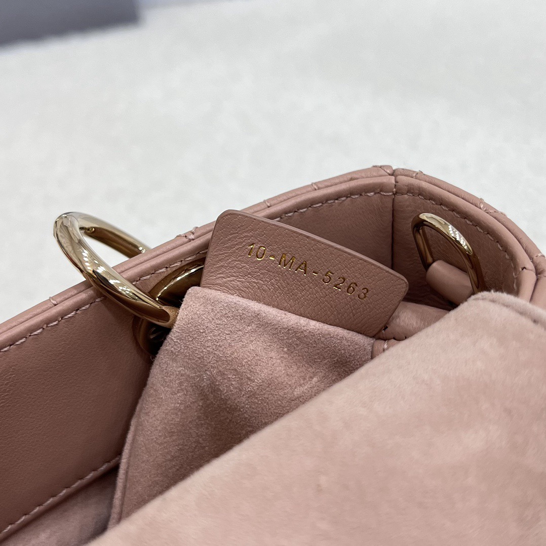 Micro Lady D-Joy Bag Cannage Lambskin Rose des Vents - image 10