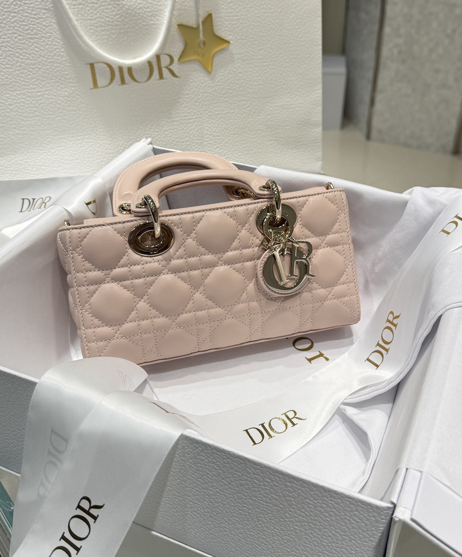 DIOR Lady D-Joy Bag Cannage Lambskin Rose des Vents - image 2