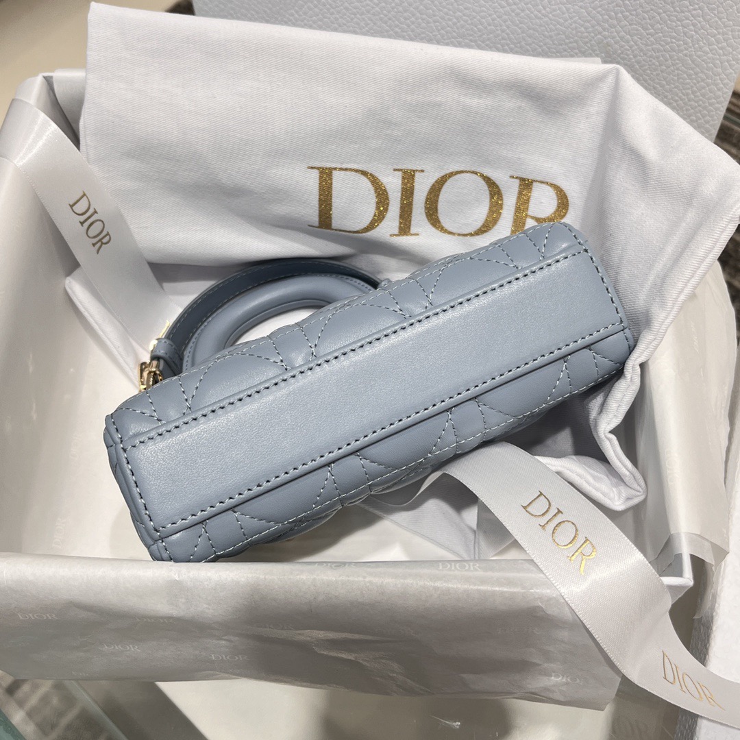Micro Lady D-Joy Cannage Lambskin Blue - image 5