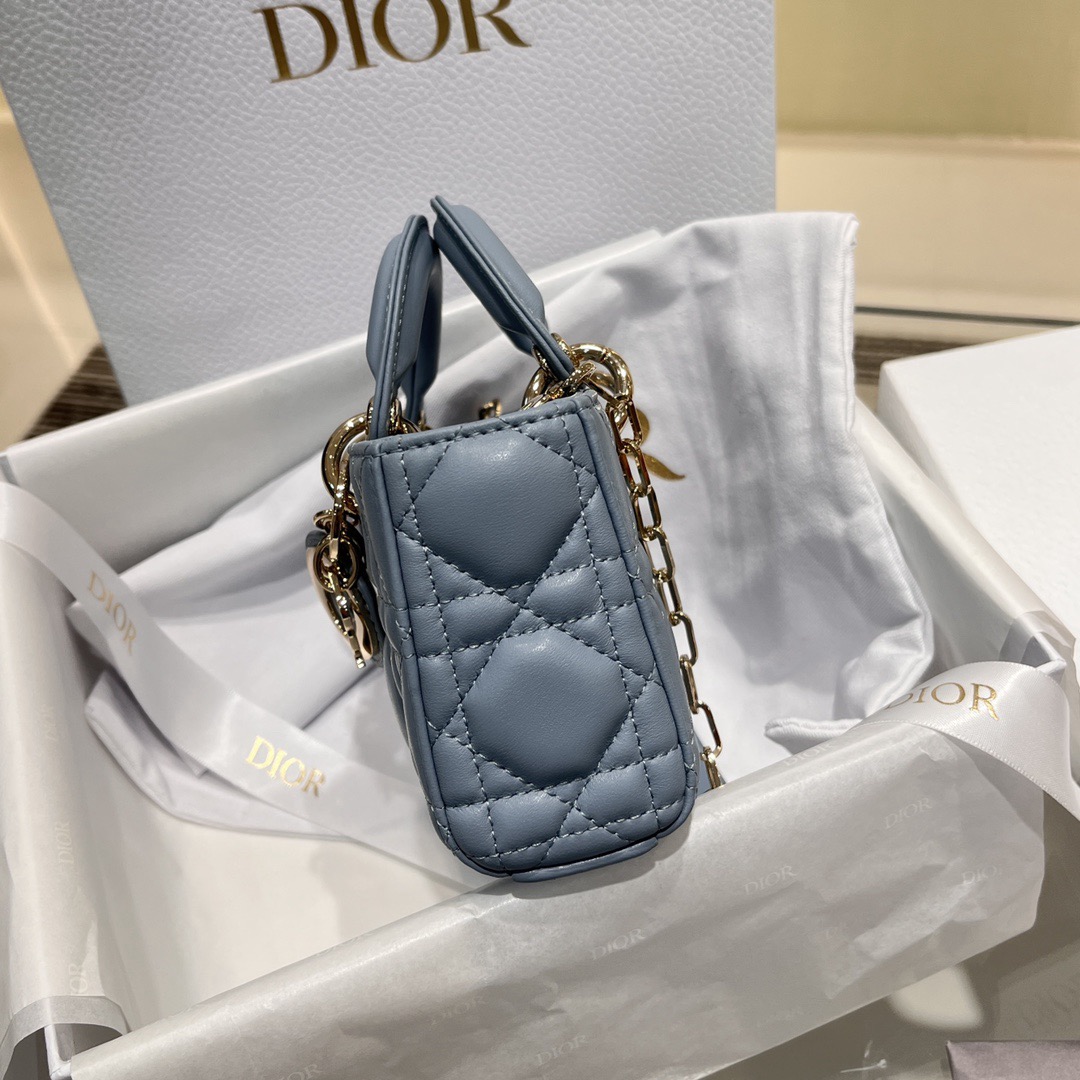 Micro Lady D-Joy Cannage Lambskin Blue - image 4