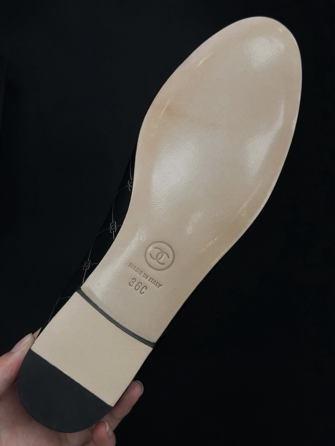 CHANEL Printed Lambskin Patent Cap Toe Ballerina Flats - image 6