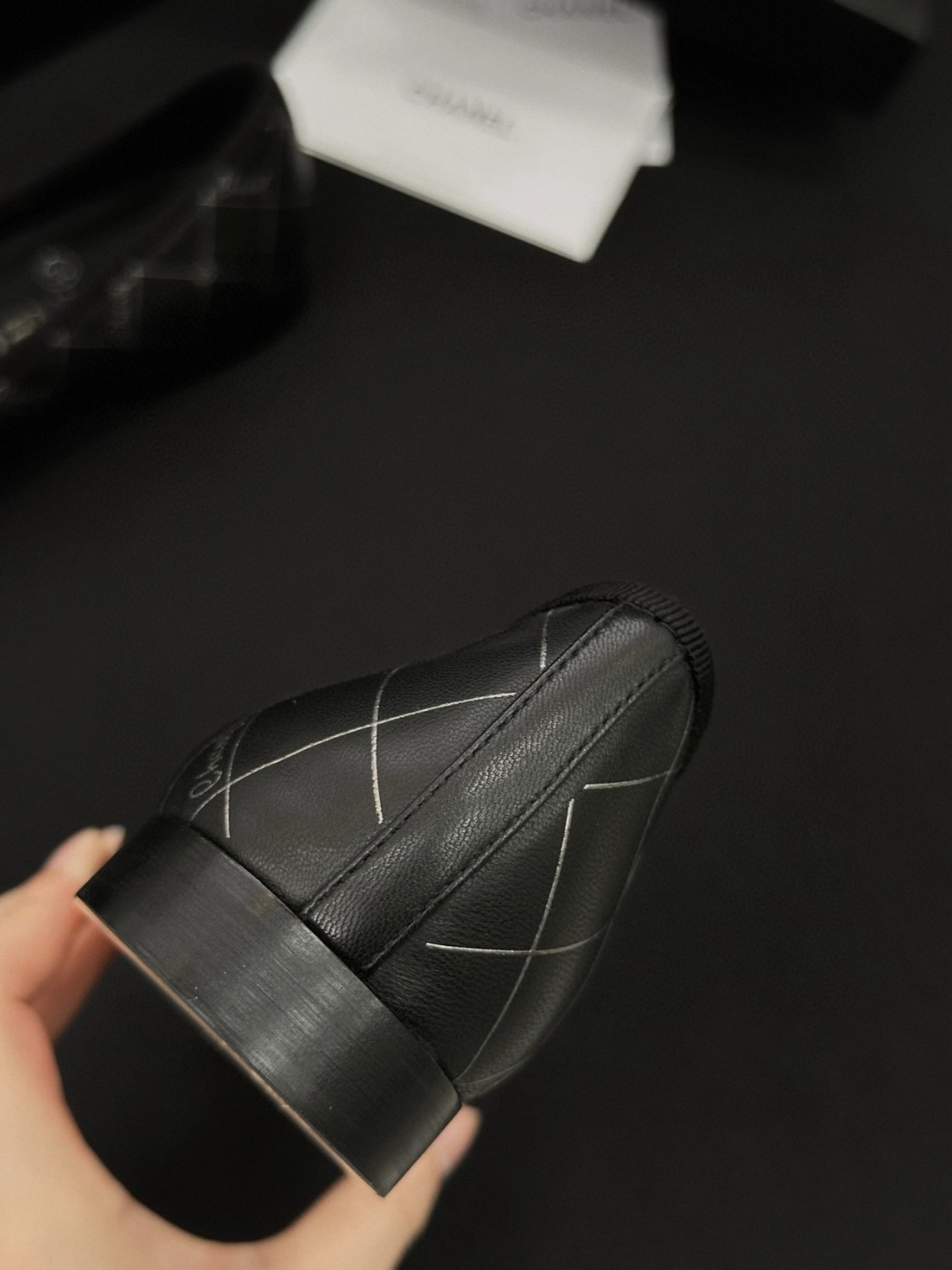 CHANEL Printed Lambskin Patent Cap Toe Ballerina Flats - image 7