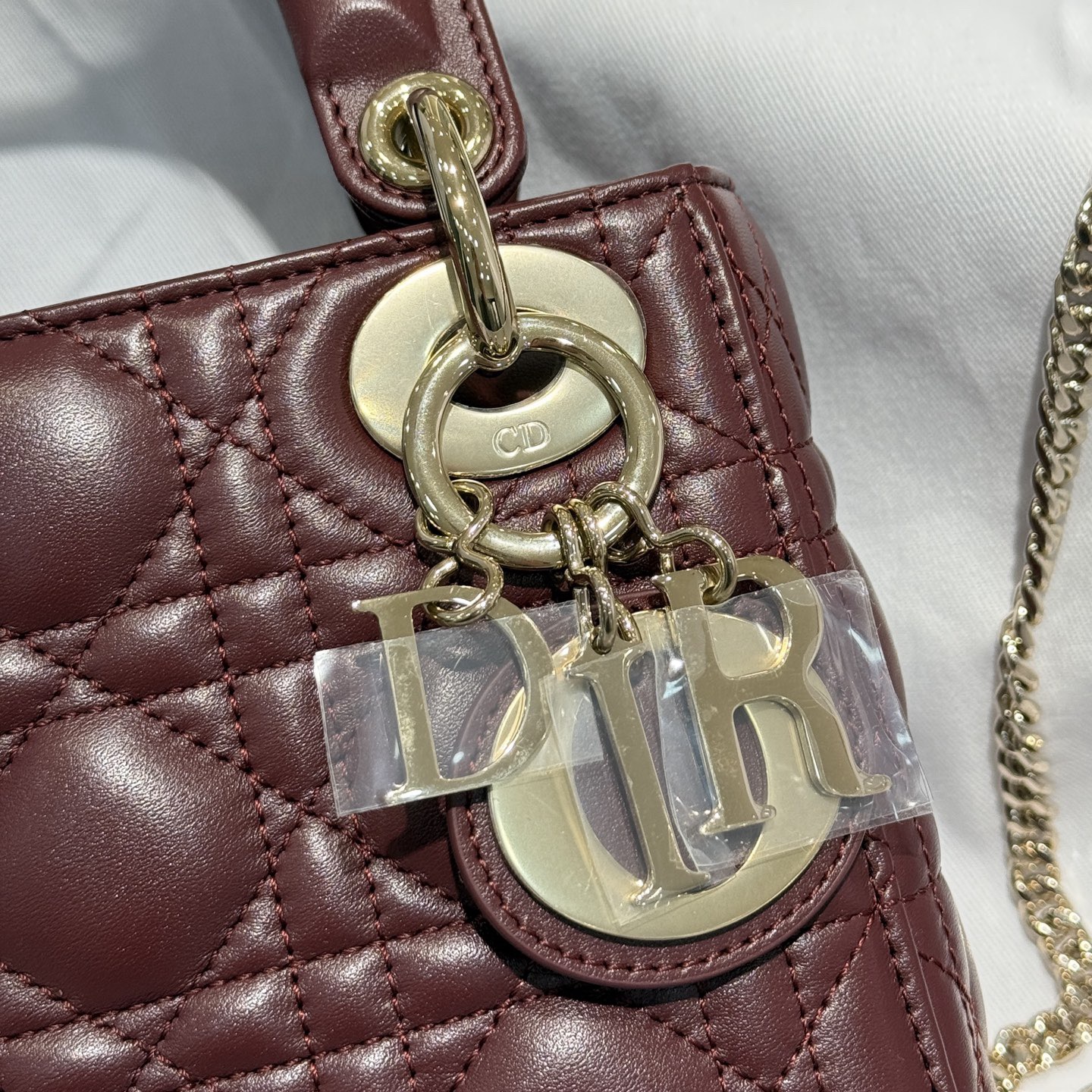 Mini Lady Dior Bag Deep Amaranth Pearlescent Cannage Lambskin - image 8