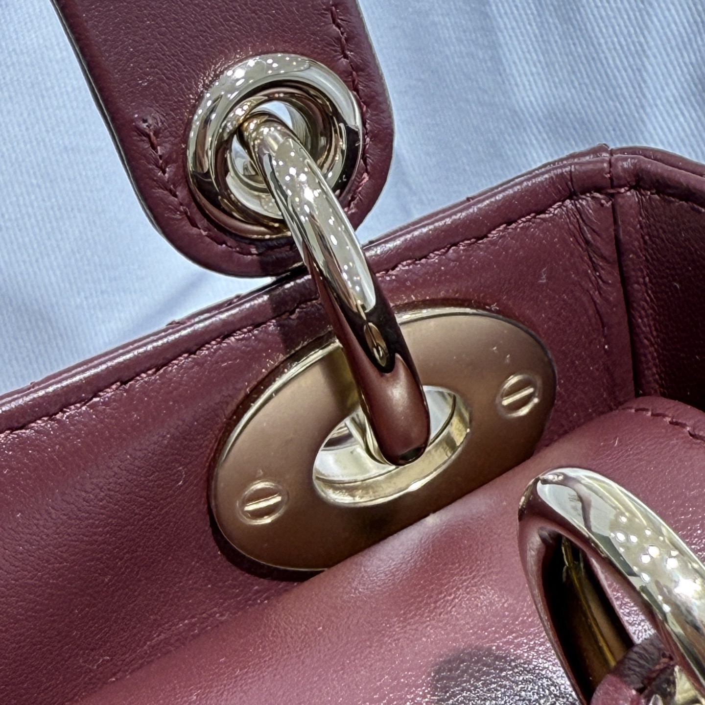 Mini Lady Dior Bag Deep Amaranth Pearlescent Cannage Lambskin - image 10