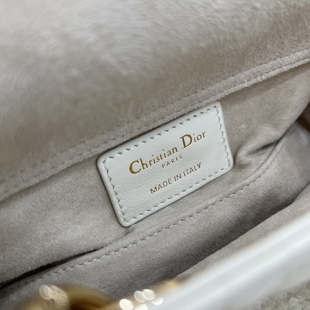 Micro Lady D-Joy Bag Cannage Lambskin White - image 9