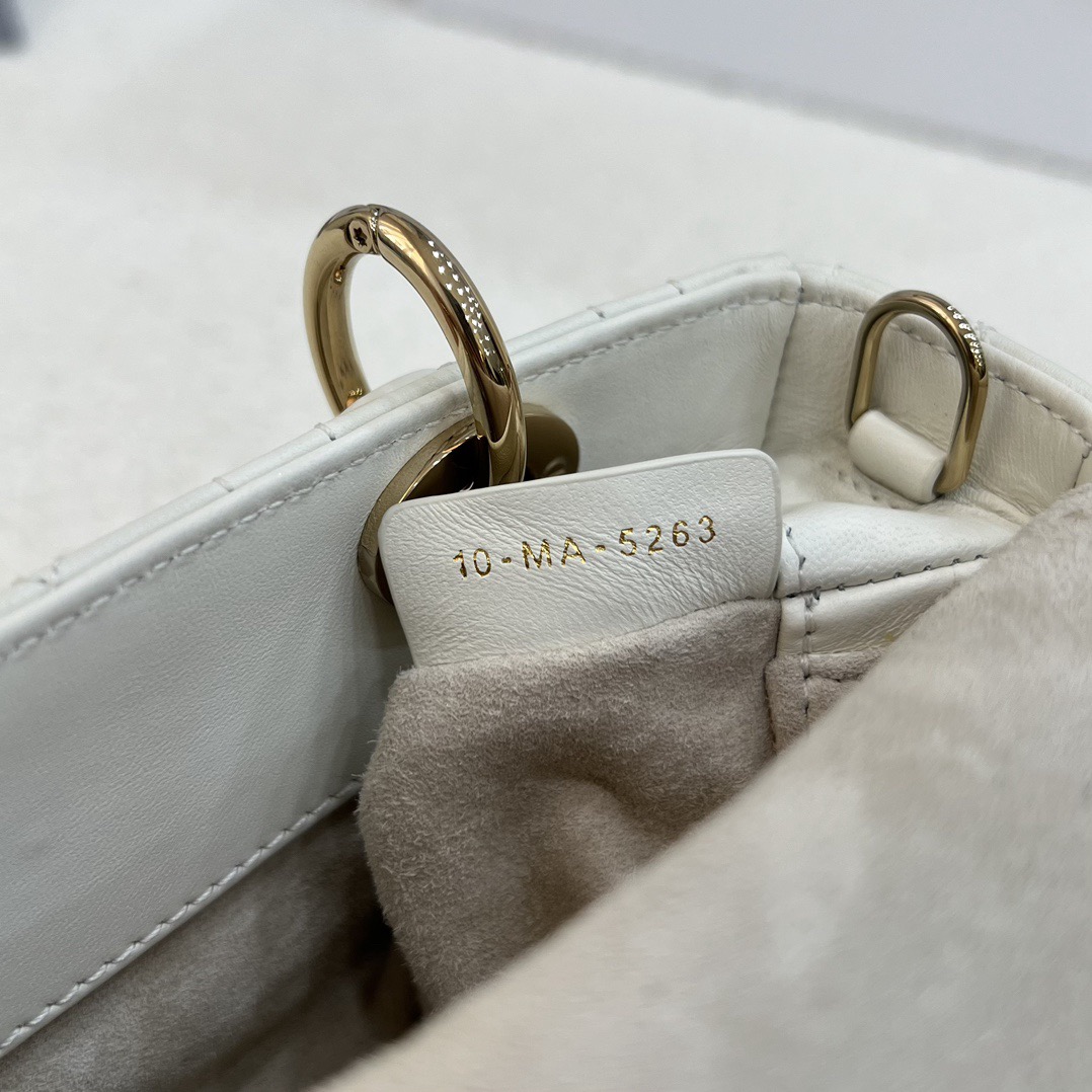 Micro Lady D-Joy Bag Cannage Lambskin White - image 10