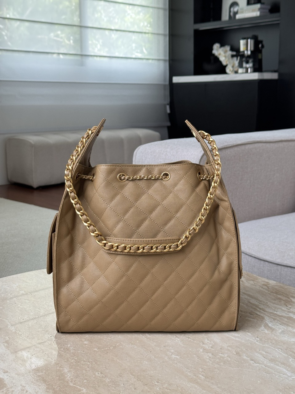 CHANEL 25Bag Caviar leather In Dark Khaki - image 3