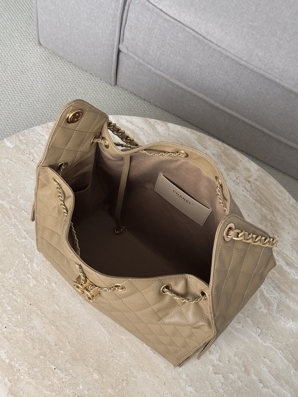 CHANEL 25Bag Caviar leather In Dark Khaki - image 6