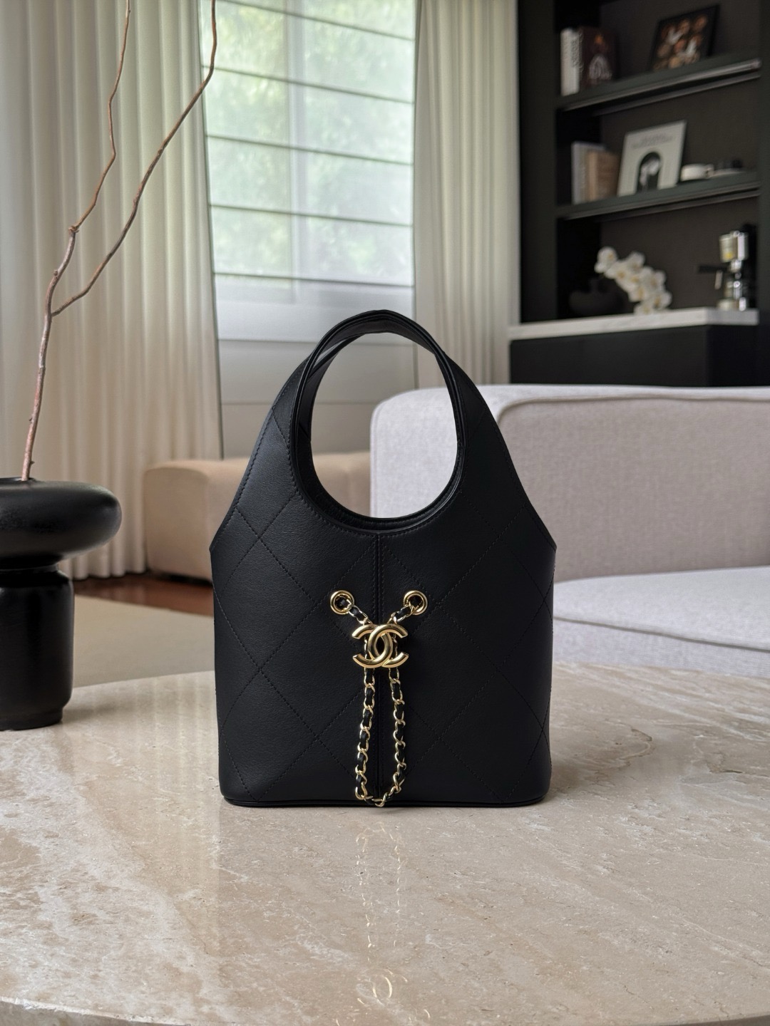 CHANEL Small Shopping Bag Calfskin Black - image 2