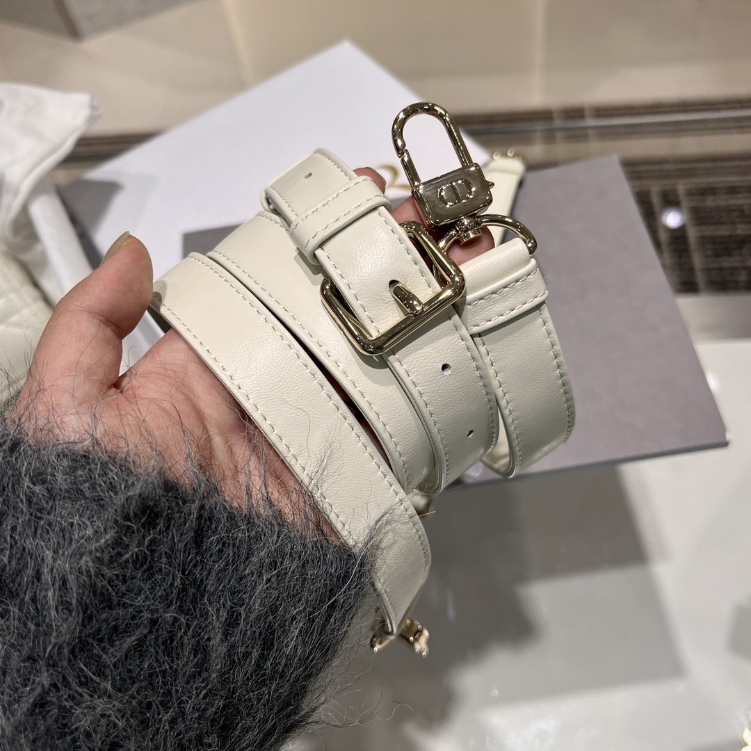 Small Lady D-Joy Bag Cannage Lambskin Latte - image 9