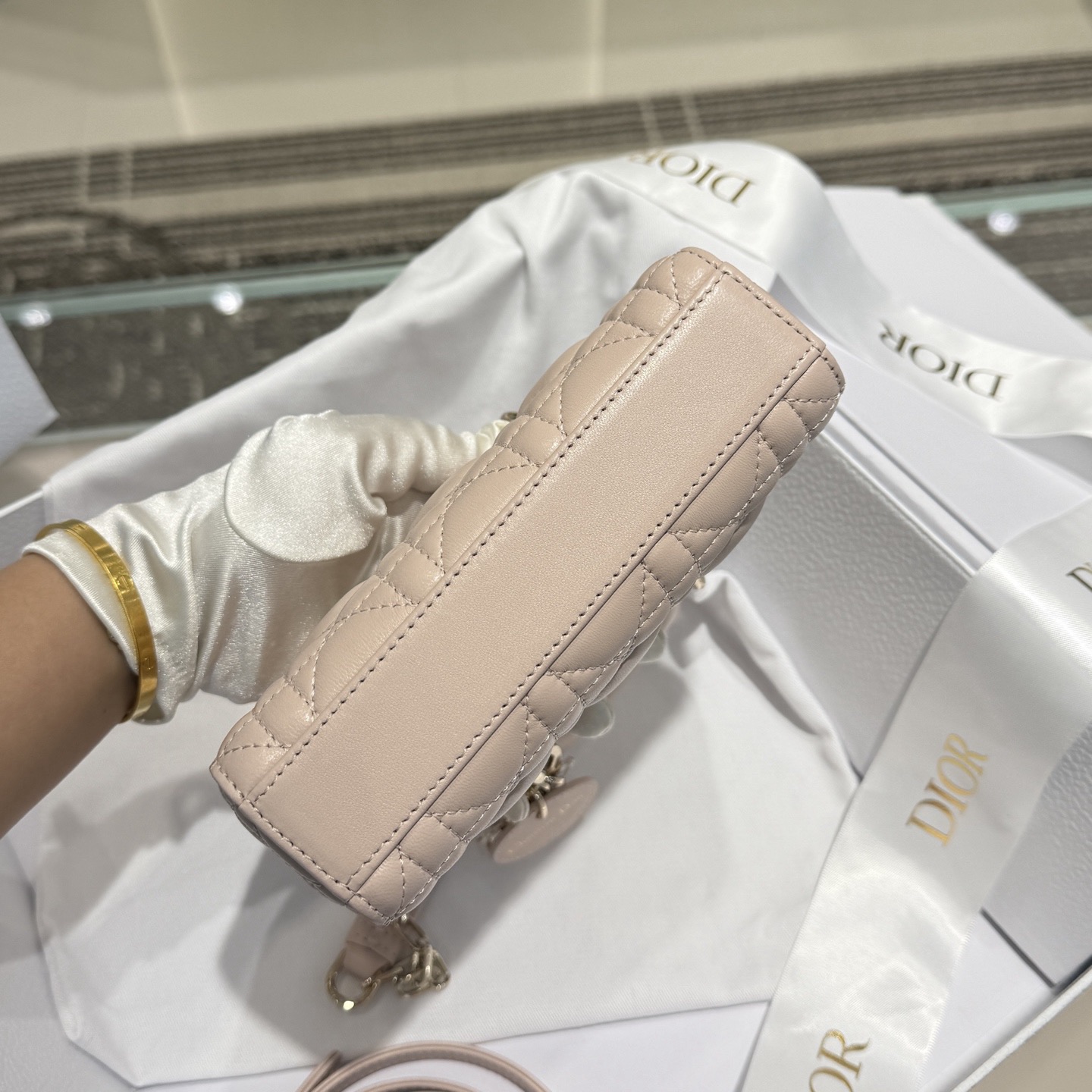 Micro Lady D-Joy Cannage Lambskin Pink - image 5