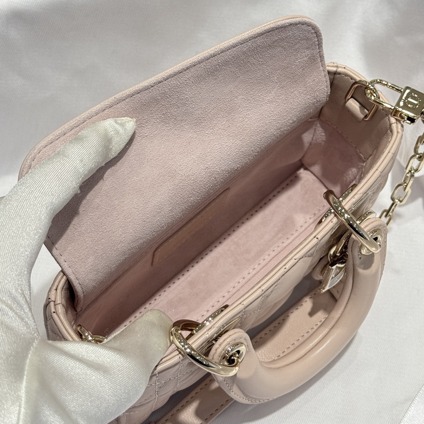 Micro Lady D-Joy Cannage Lambskin Pink - image 6