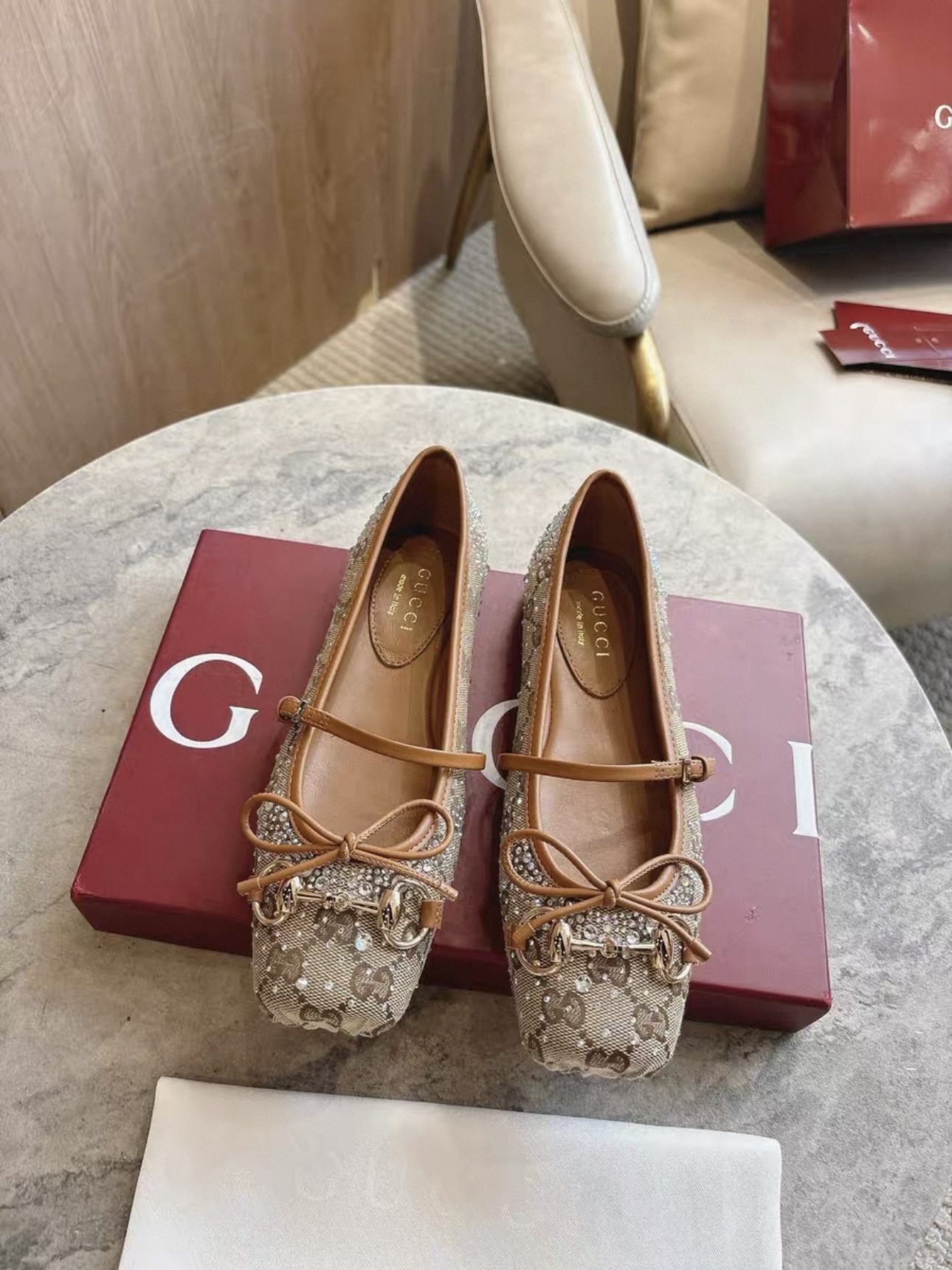 GUCCI Crystal Horsebit ballet flat - image 2