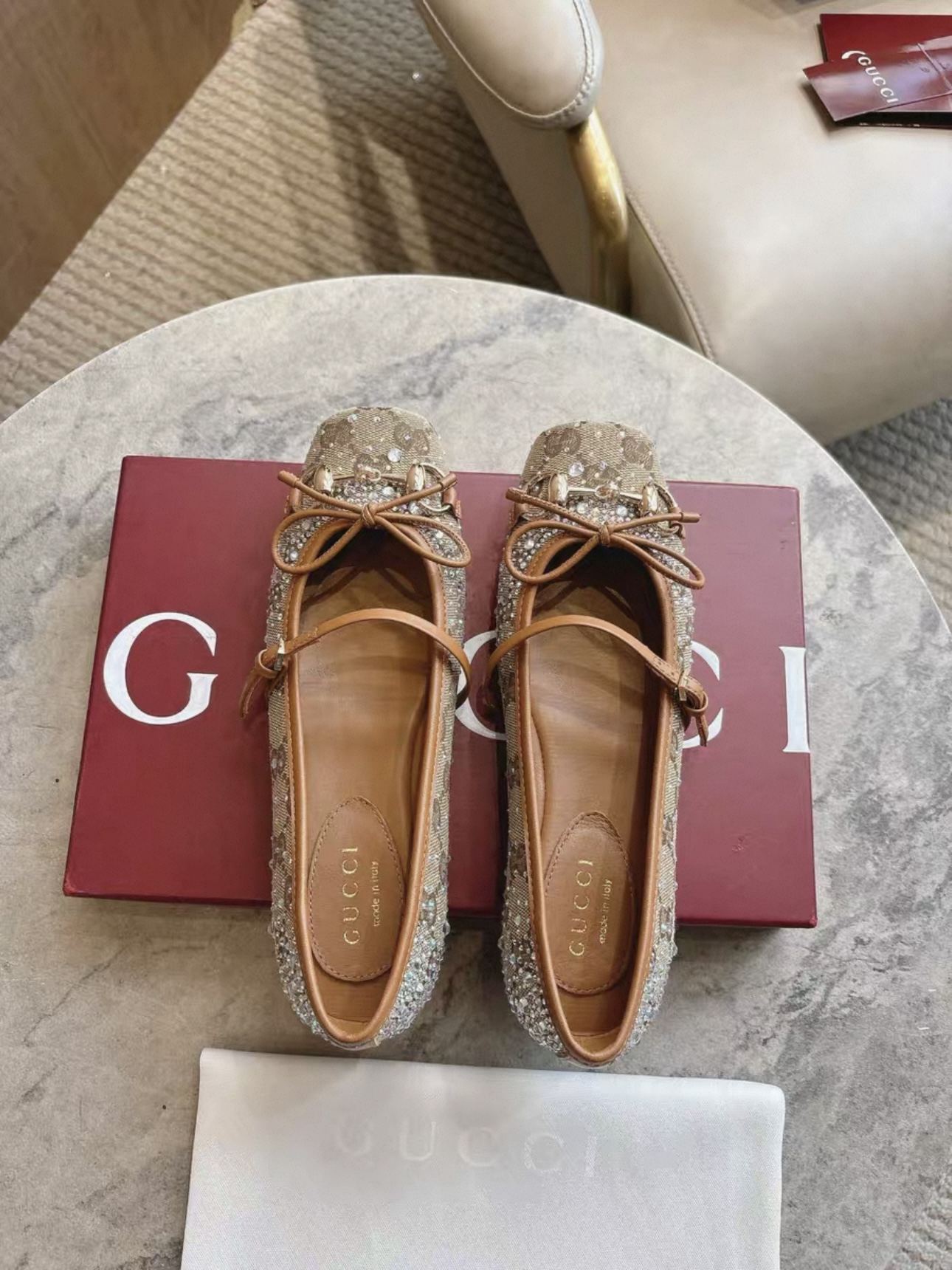 GUCCI Crystal Horsebit ballet flat - image 3