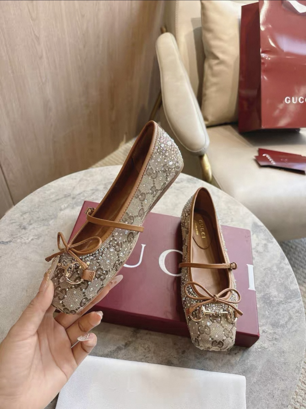 GUCCI Crystal Horsebit ballet flat - image 5