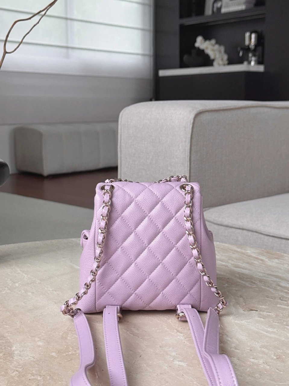 CHANEL Duma Drawstring Backpack Two Pokect Caviar - image 3
