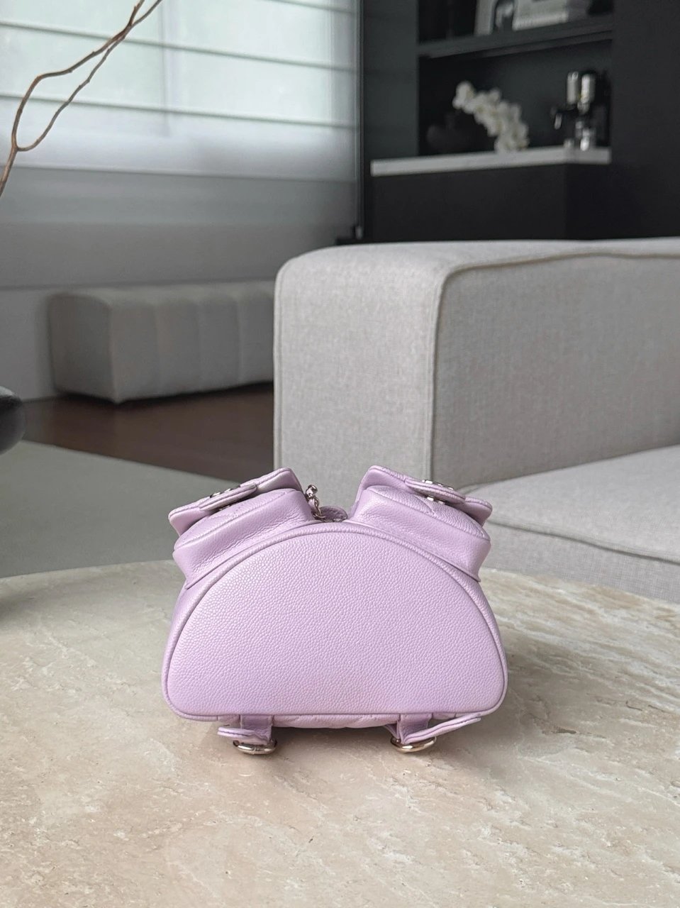 CHANEL Duma Drawstring Backpack Two Pokect Caviar - image 5