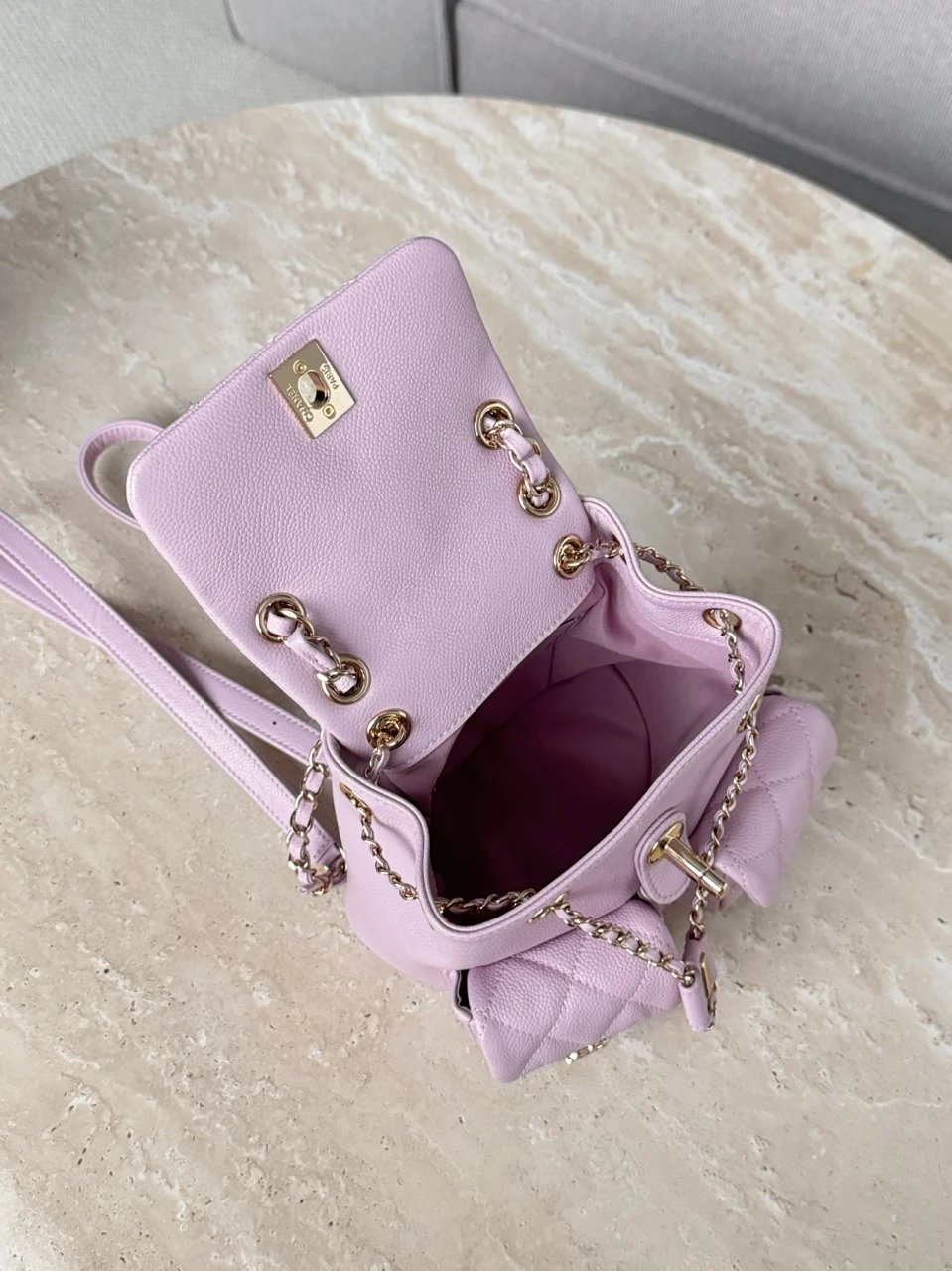 CHANEL Duma Drawstring Backpack Two Pokect Caviar - image 6
