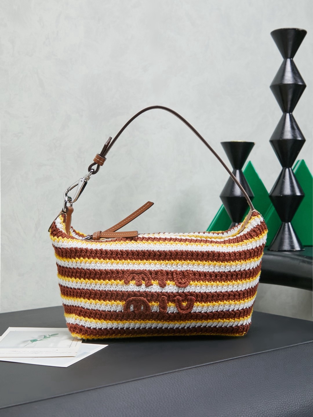MIUMIU Crochet pouch Cognac/Yellow - image 2