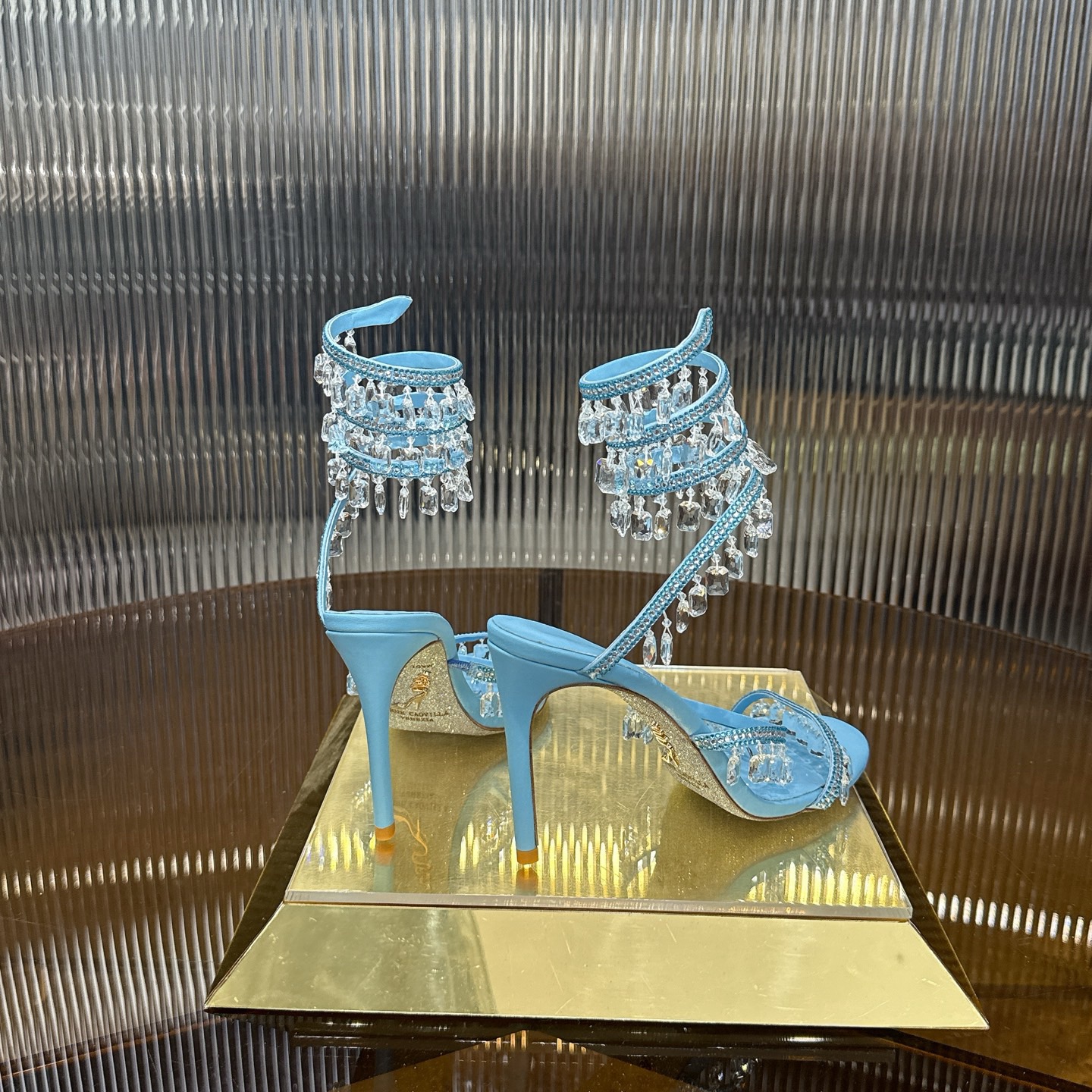 RENE  CAOVILLA Chandelier crystal-embellished leather sandals - image 5