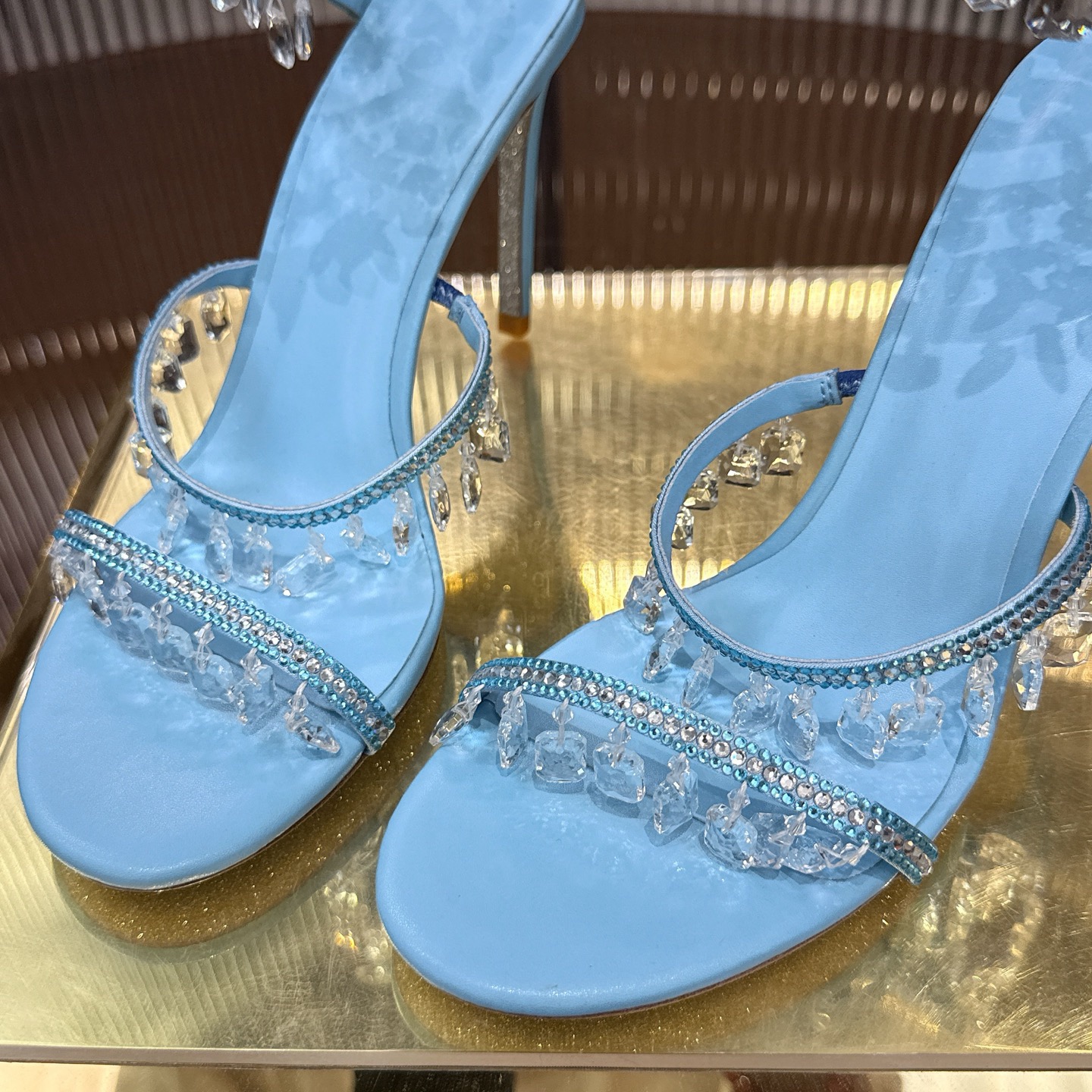 RENE  CAOVILLA Chandelier crystal-embellished leather sandals - image 7