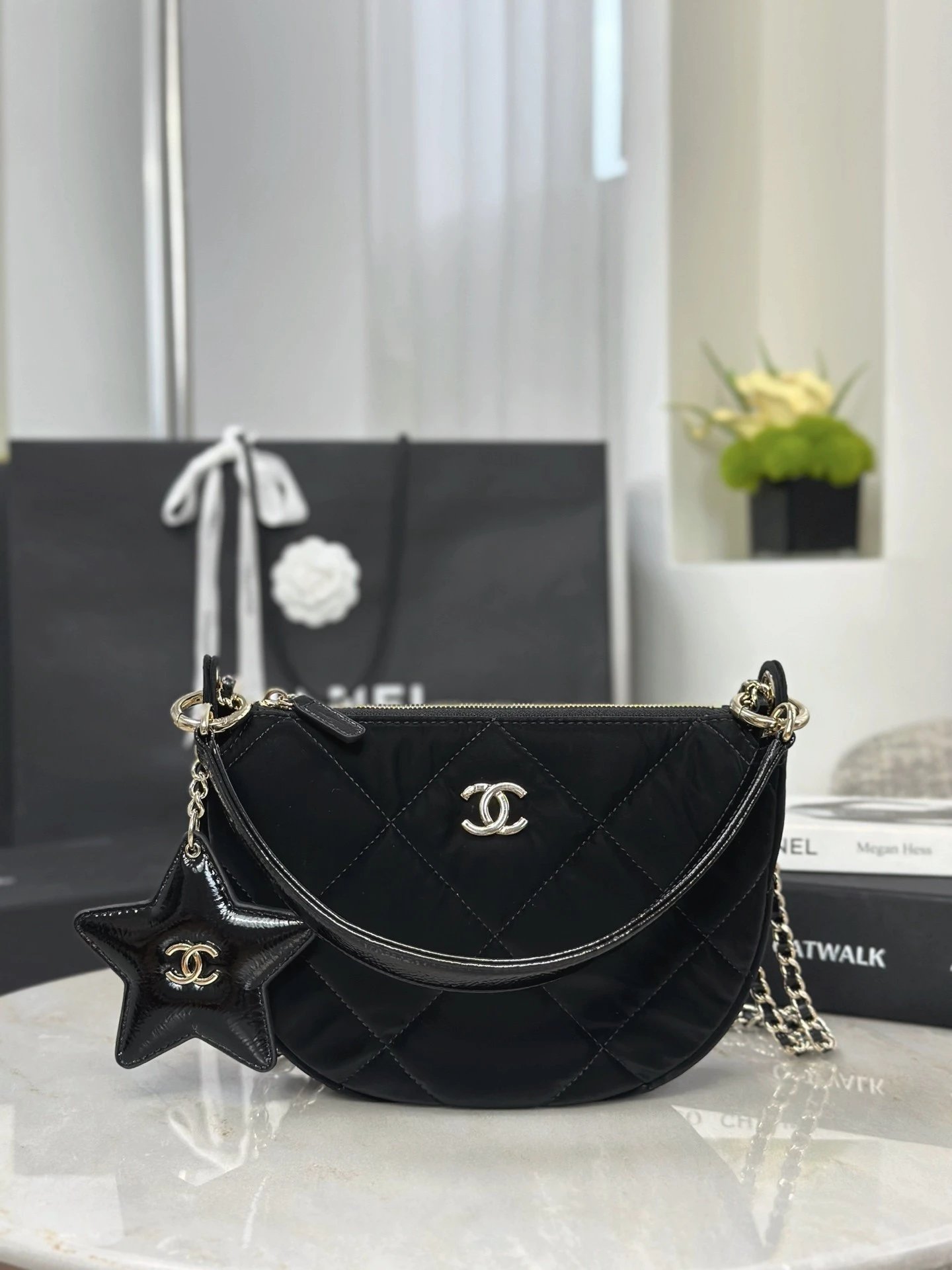 CHANEL 25N Clutch With Chain Velvet-Effect Nylon - image 2