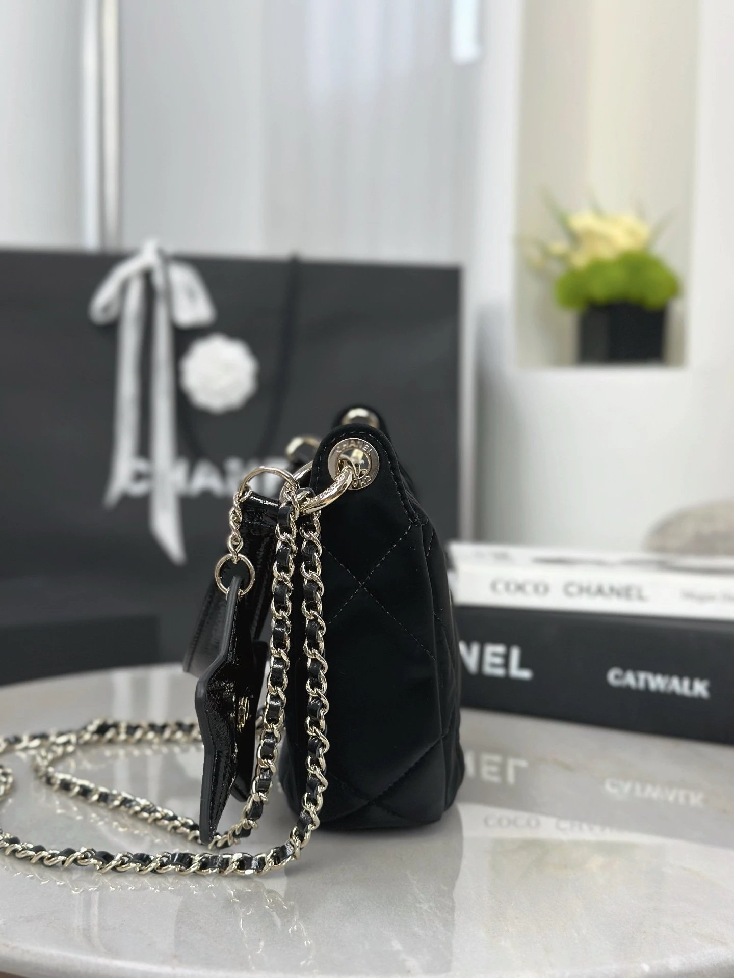 CHANEL 25N Clutch With Chain Velvet-Effect Nylon - image 4