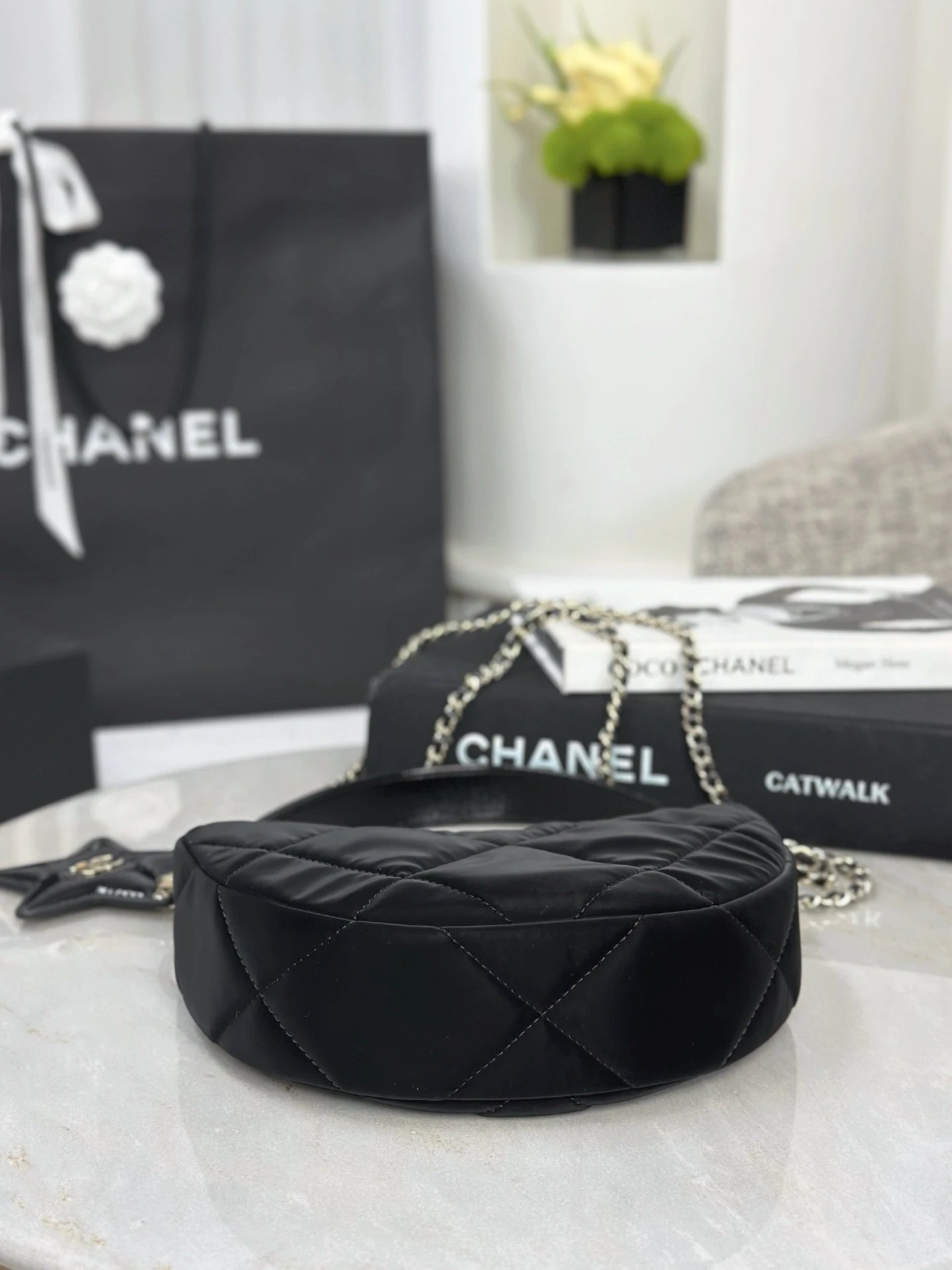 CHANEL 25N Clutch With Chain Velvet-Effect Nylon - image 5