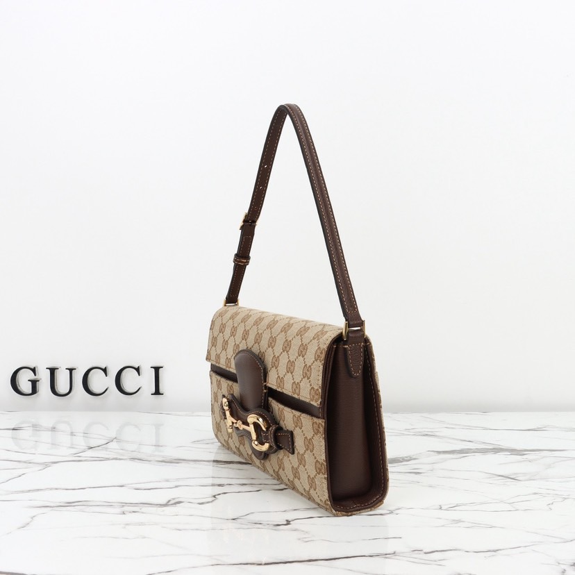 GUCCI GG Canvas Horsebit Shoulder Bag - image 3
