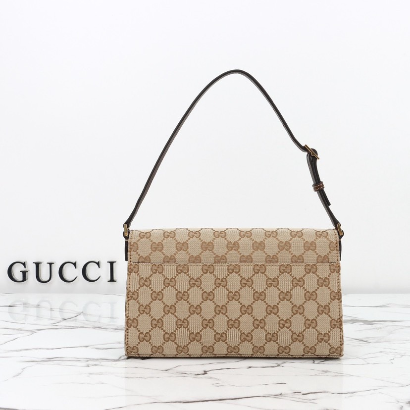 GUCCI GG Canvas Horsebit Shoulder Bag - image 4