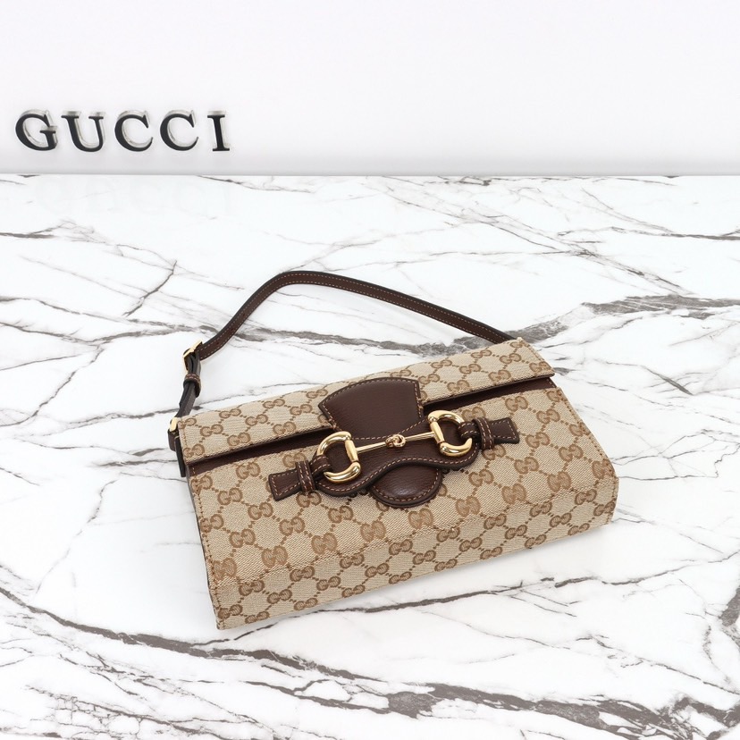 GUCCI GG Canvas Horsebit Shoulder Bag - image 5