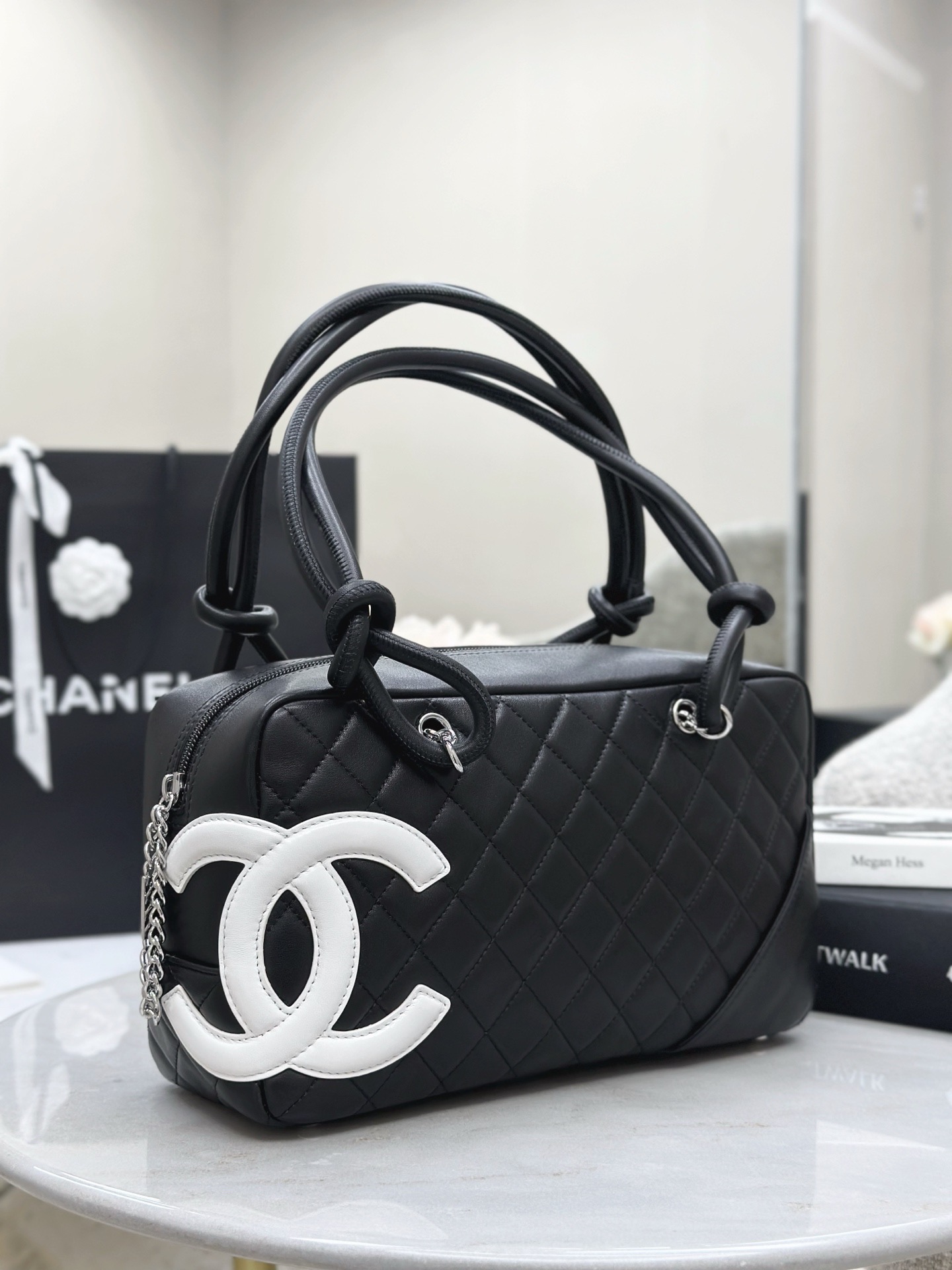 CHANEL Cambon Bowling Hobo Bag Small - image 3