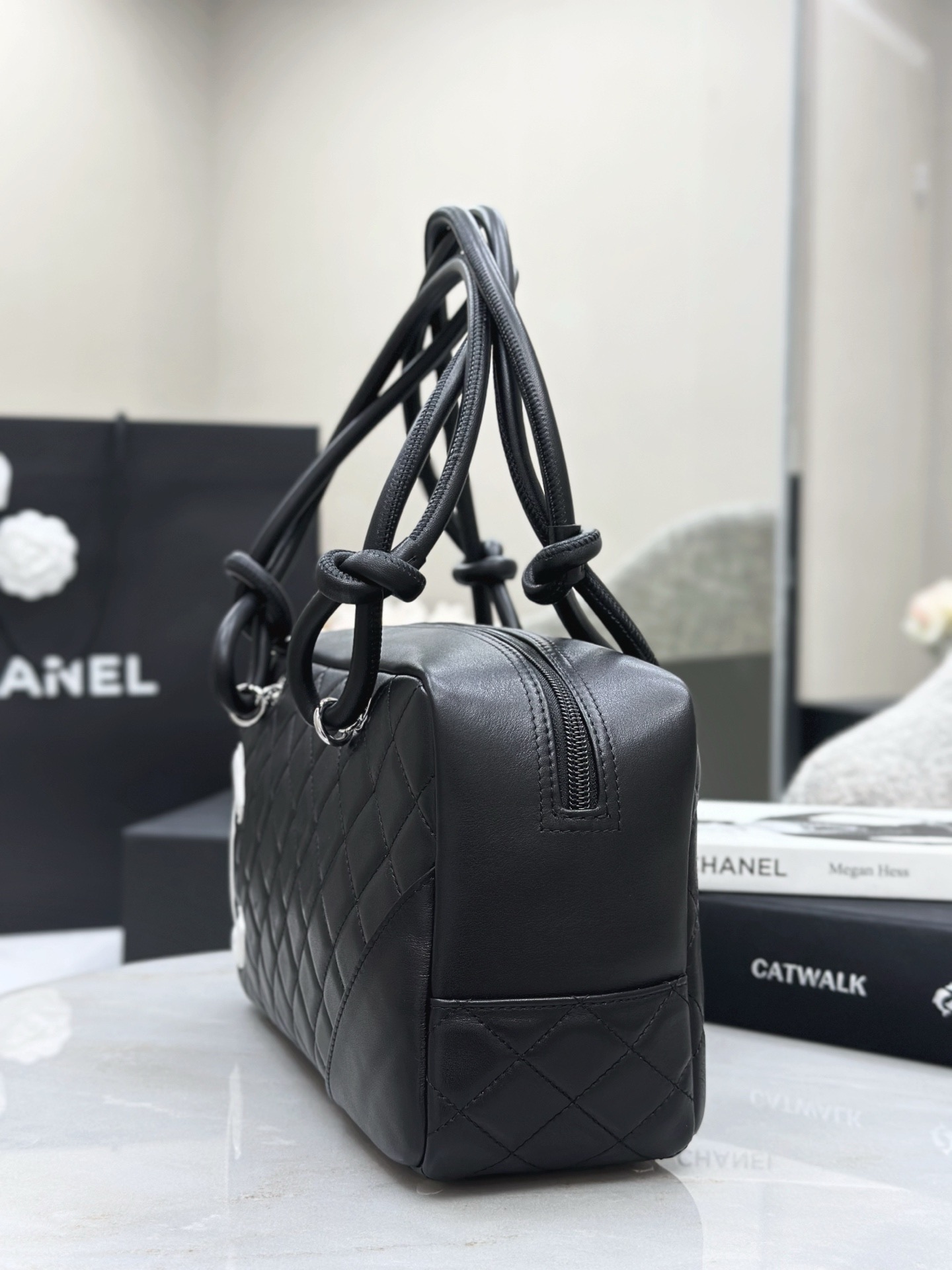 CHANEL Cambon Bowling Hobo Bag Small - image 4