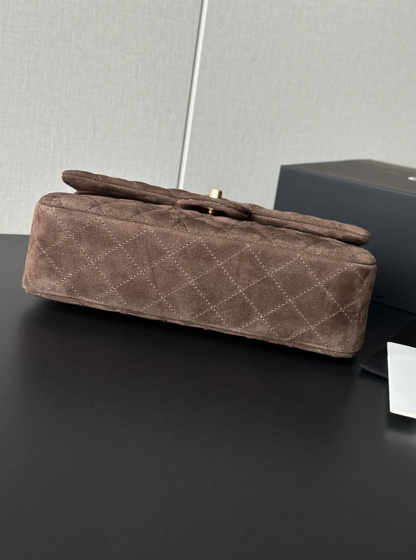 CHANEL Vintage Classique Flap Medium Handbag Suede Leather - image 5