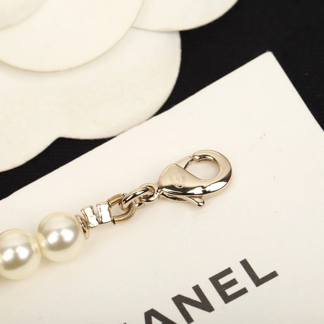 CHANEL 23A Star Pearl Rhinestone Double C Necklace - image 6