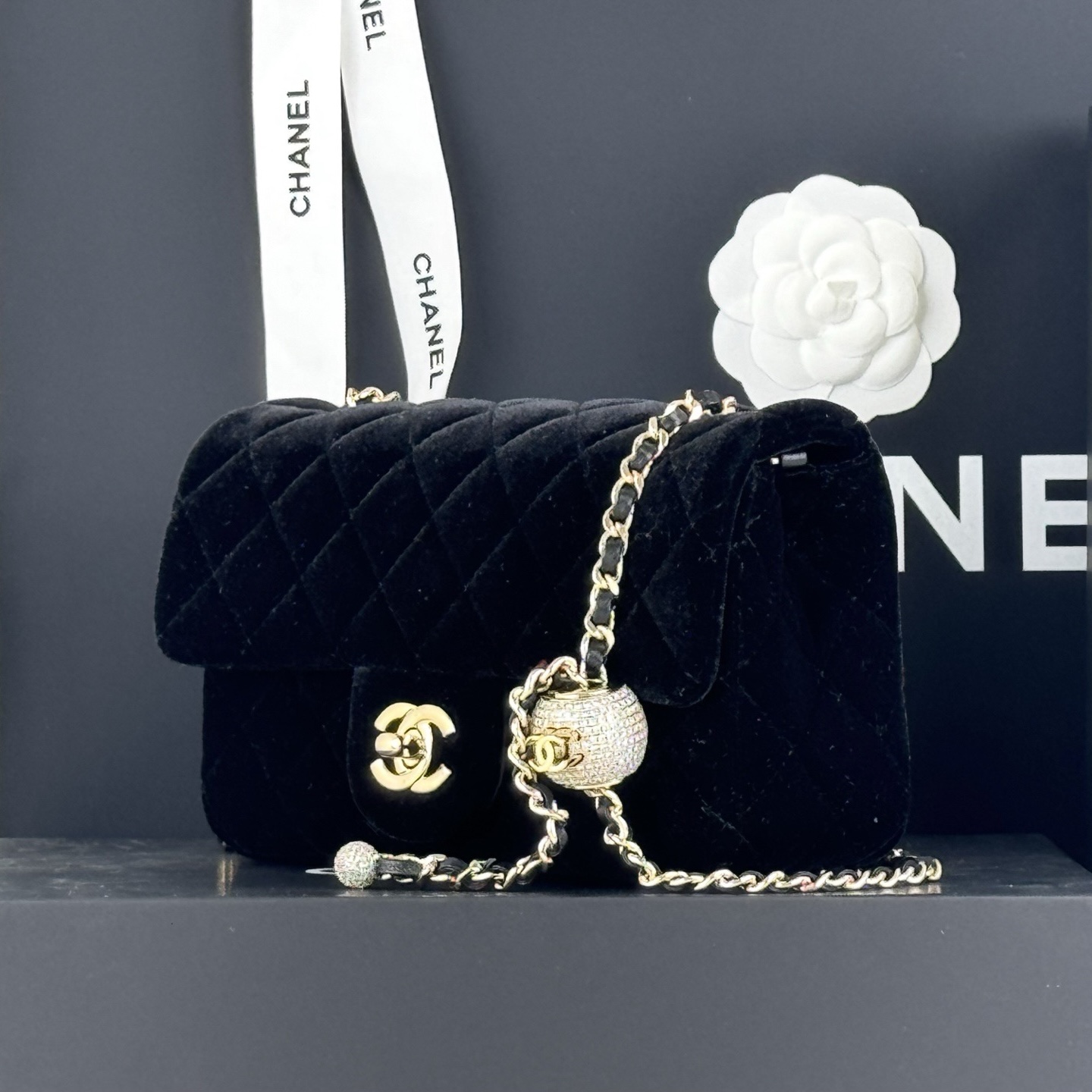 CHANEL MINI Flap Bag Rectangular Ball & Diamond Lock - image 3