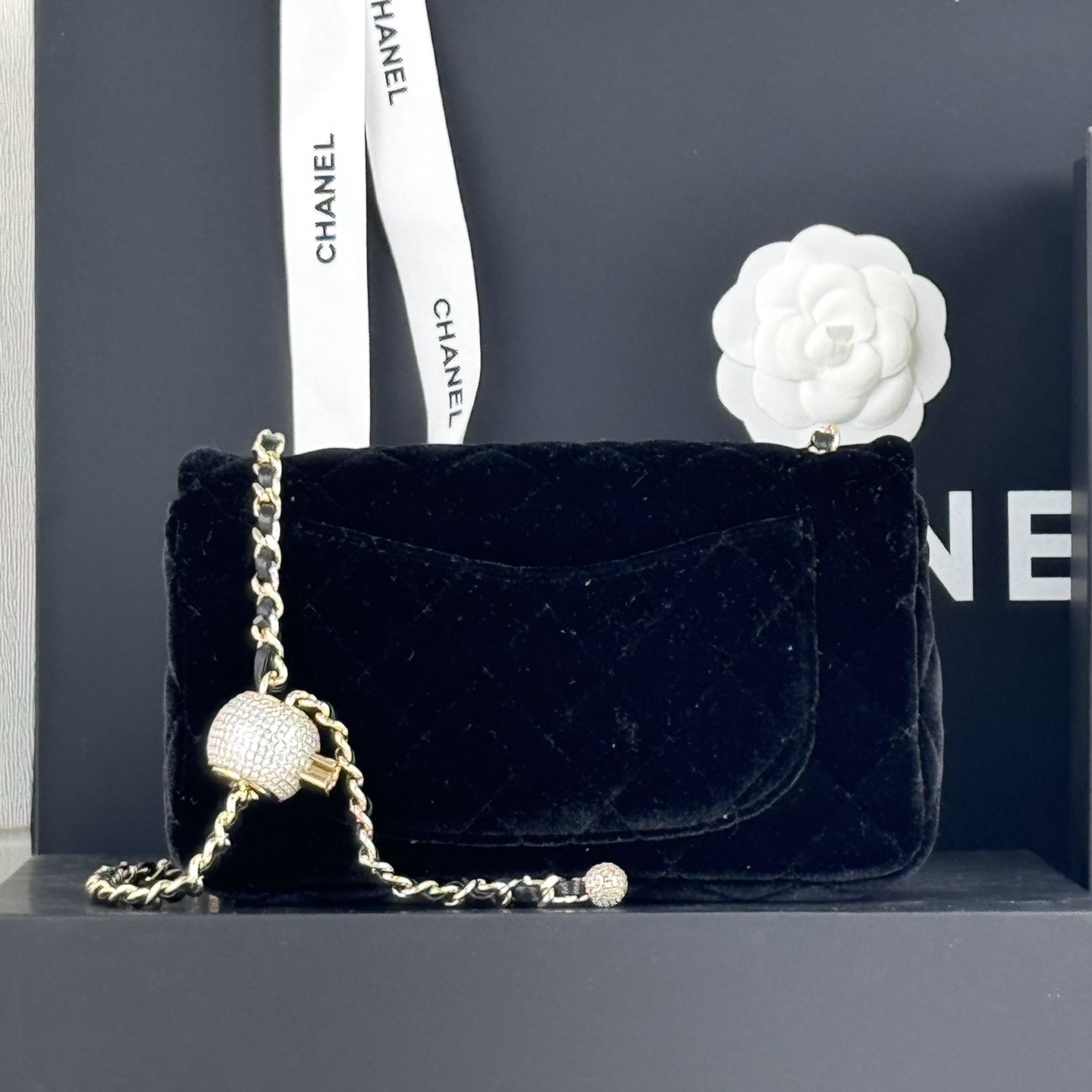 CHANEL MINI Flap Bag Rectangular Ball & Diamond Lock - image 4